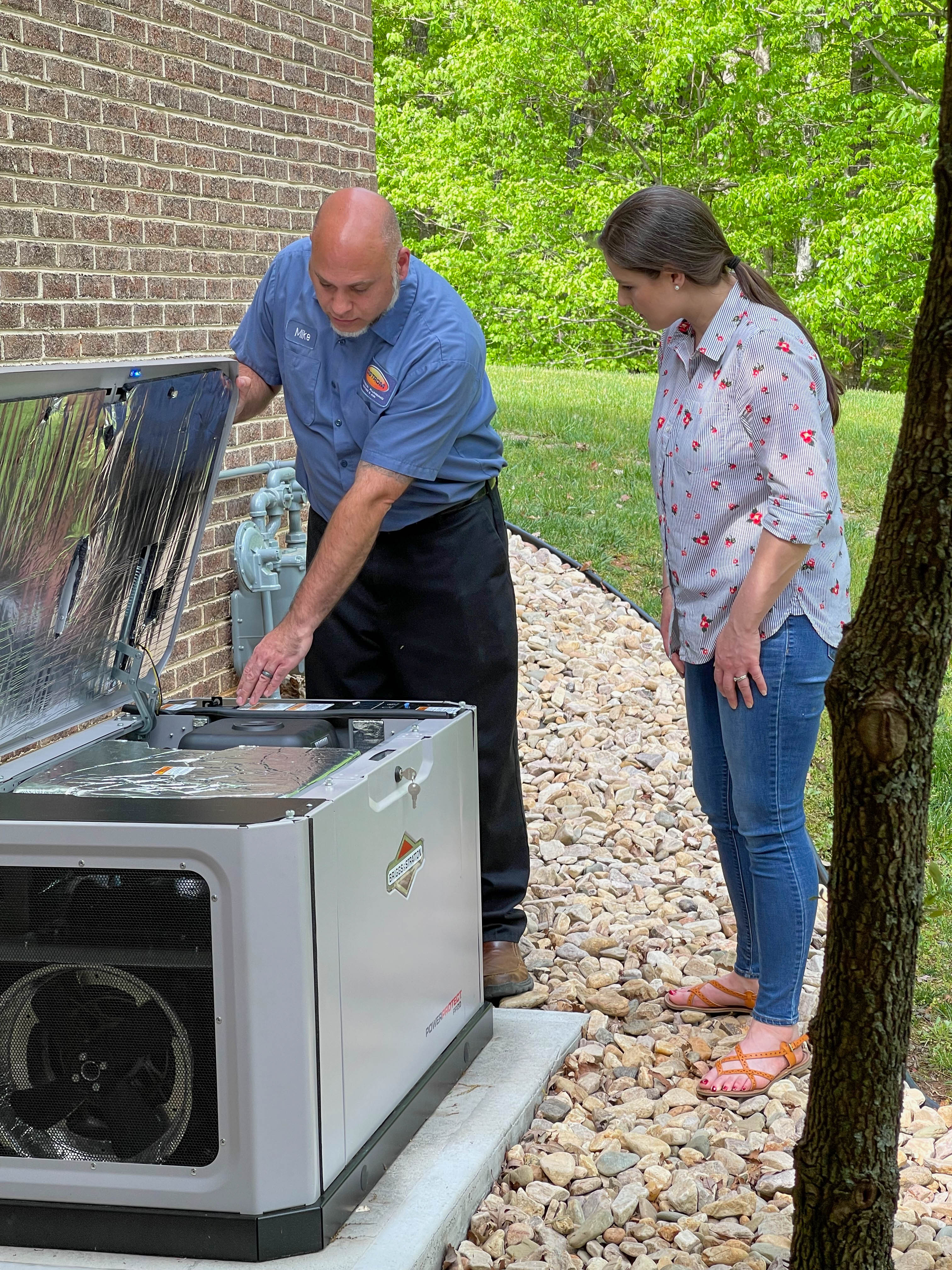 Experience reliable service with Ostrom Electrical as our expert technician explains generator features to ensure your home's safety and comfort.