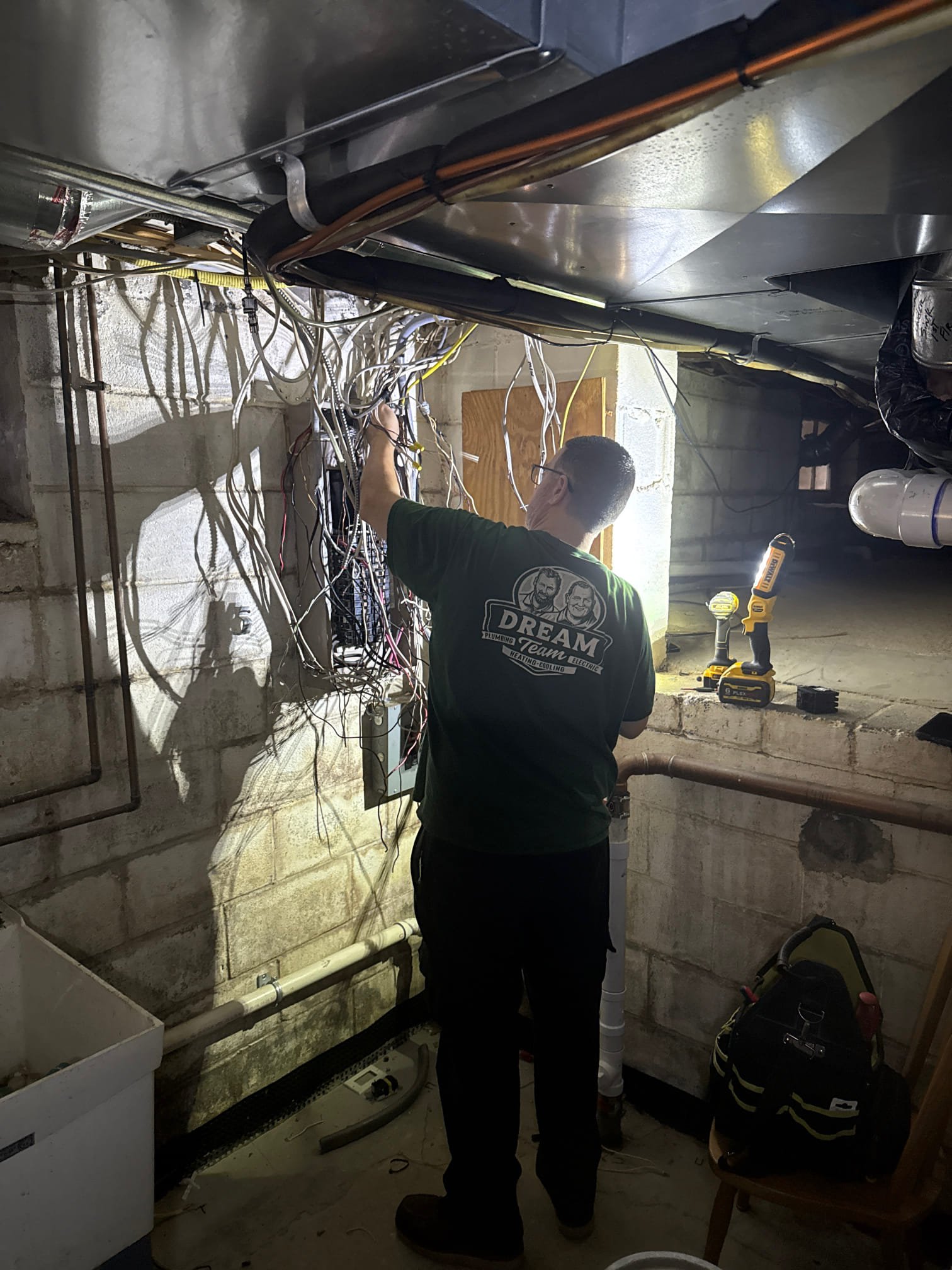 At Dream Team - Plumbing, Heating, Cooling, & Electric, our experts ensure top-notch electrical solutions, making your space safe and functional.