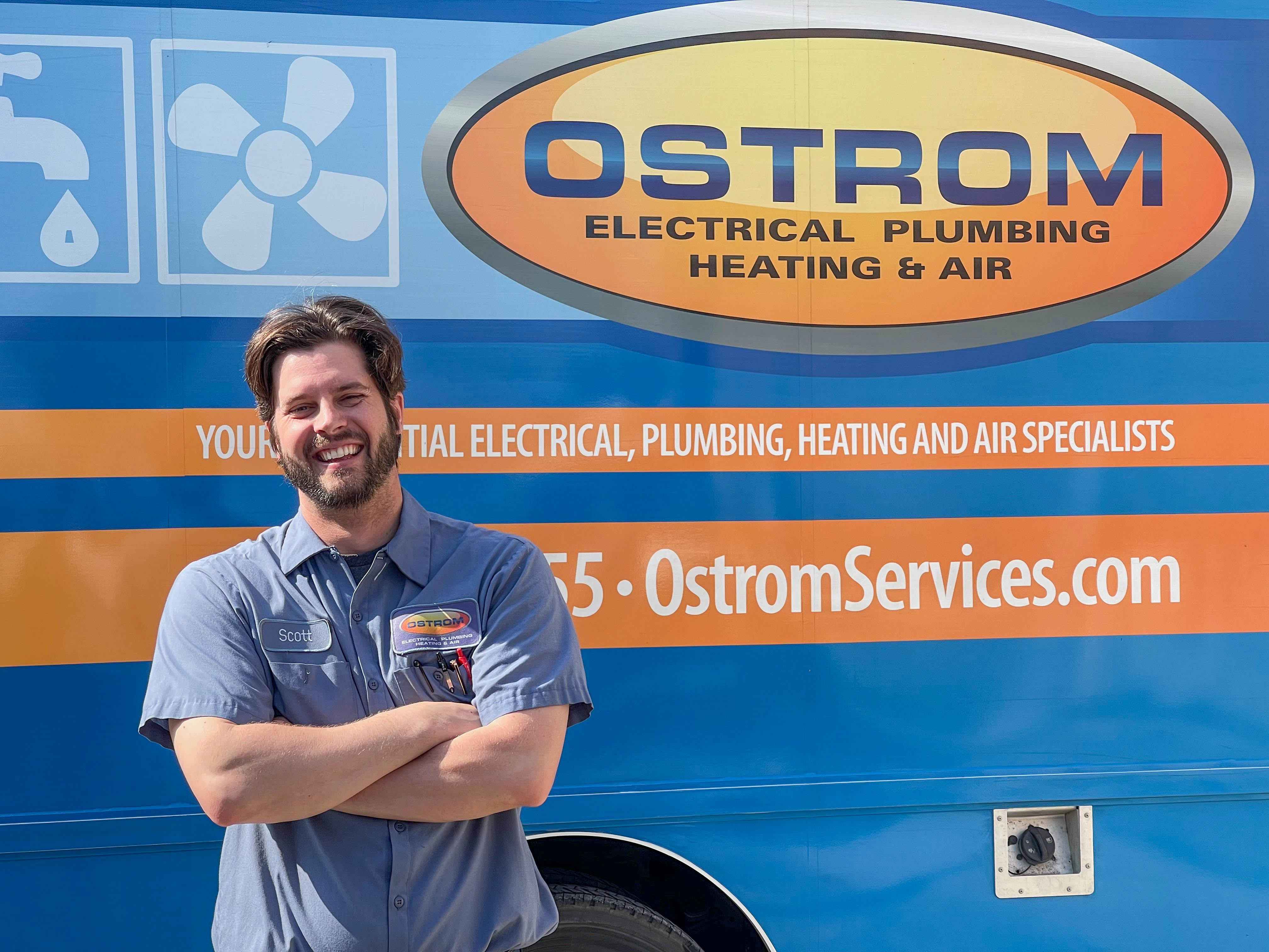 Choose Ostrom Electrical Plumbing Heating & Air for reliable and friendly service with a smile. Visit OstromServices.com for all your HVAC, plumbing, and electrical needs.