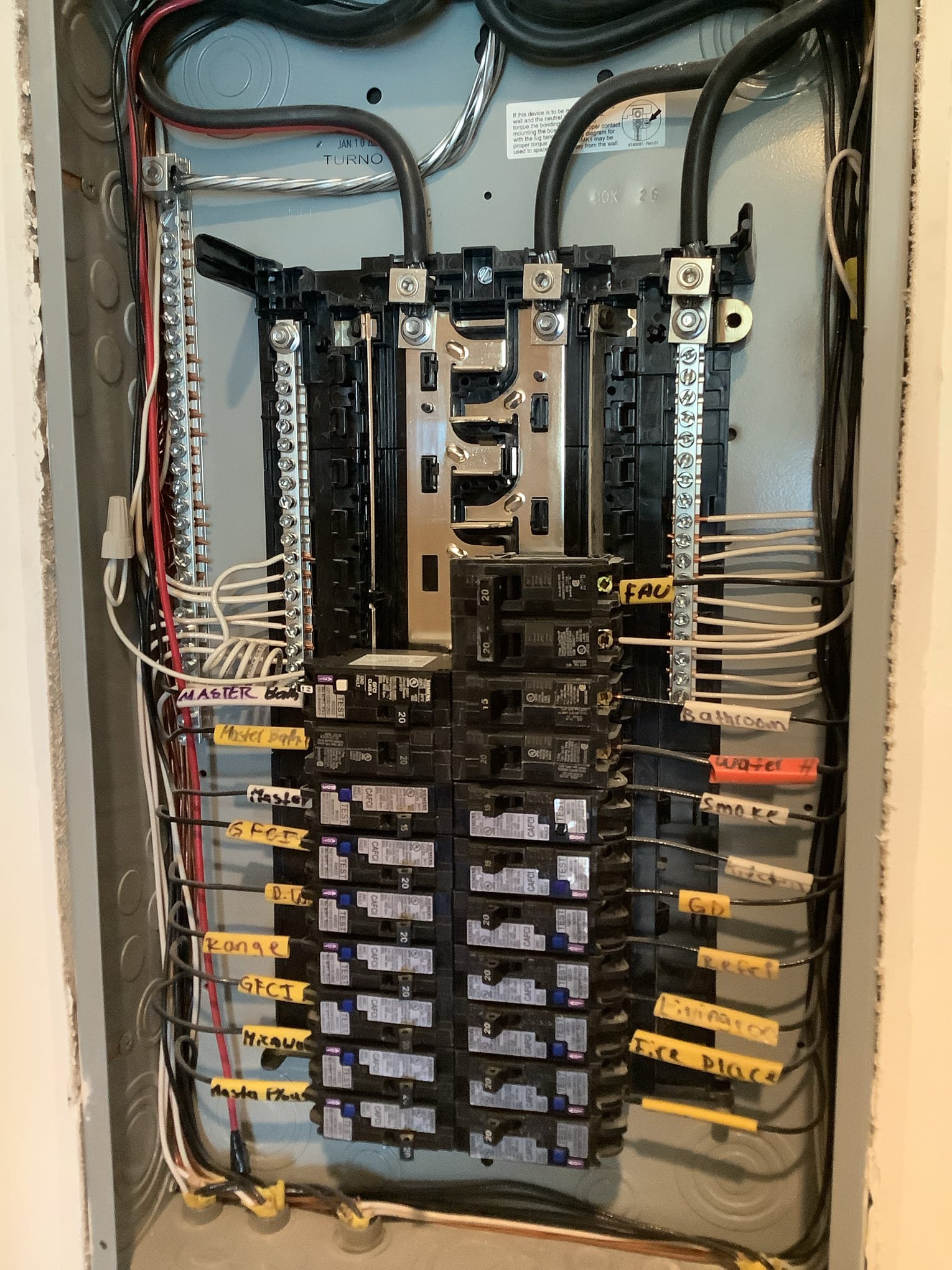 Powell Electric shows clean, organized panel work with clear labeling to give homeowners confidence in safety and reliability.