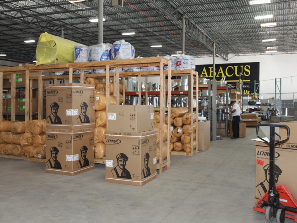 Well organized and stocked for fast service, Abacus Plumbing, Air Conditioning & Electrical shows reliable inventory and professional care.