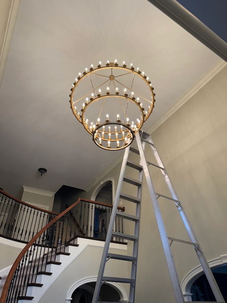 Illuminate your space with Dawson's Electric & Air's expert chandelier installations, ensuring quality and elegance at every step.