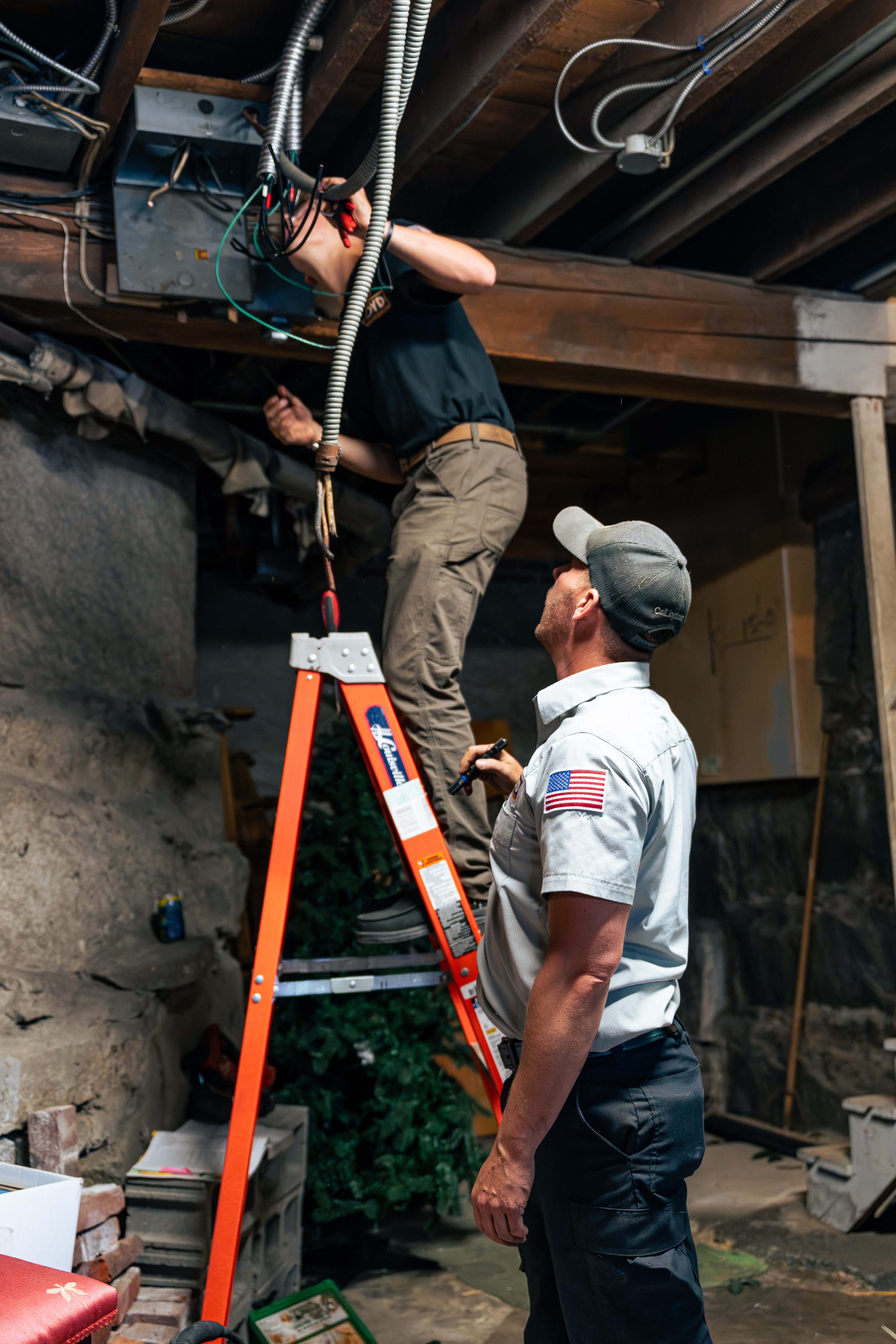 Skilled technicians from Lloyd Plumbing, Heating, Air, Electrical deliver careful, professional electrical work in tight spaces to keep your home safe.