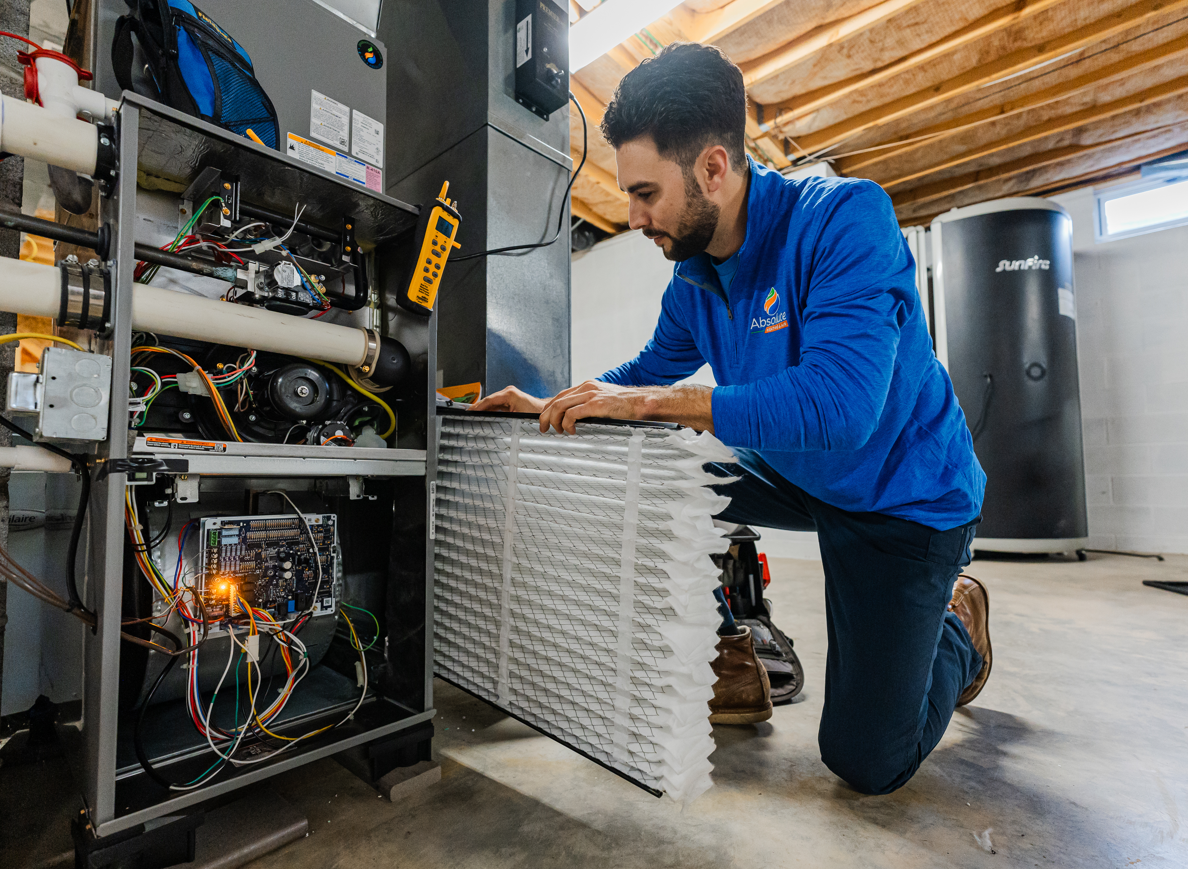 At Absolute Heating & Air, our dedicated team ensures your home's HVAC system is running efficiently and effectively, keeping you comfortable year-round.