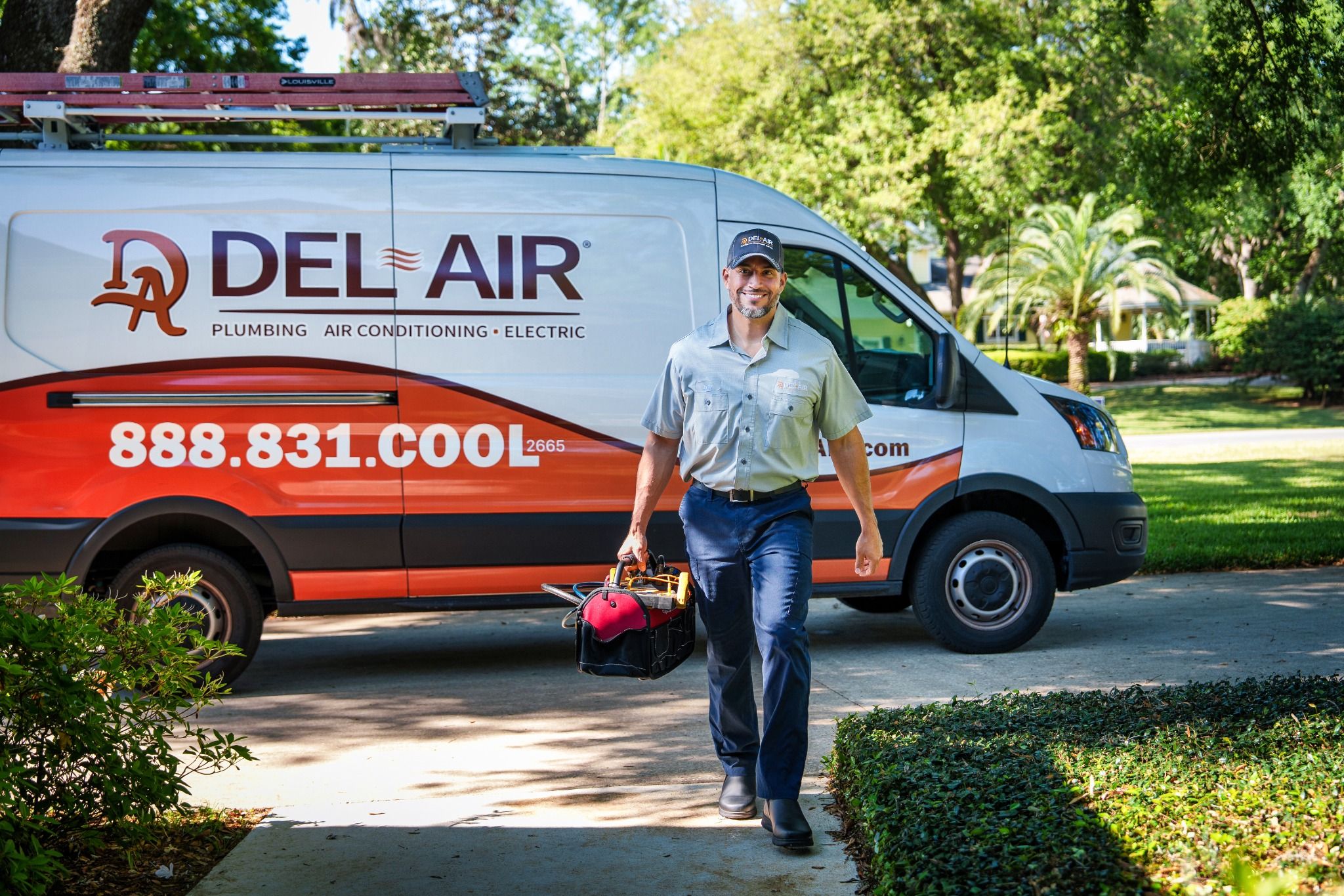 Reliable and friendly service arrives on time, with Del-Air Heating, Air Conditioning, Plumbing and Electrical delivering professional care at your home.