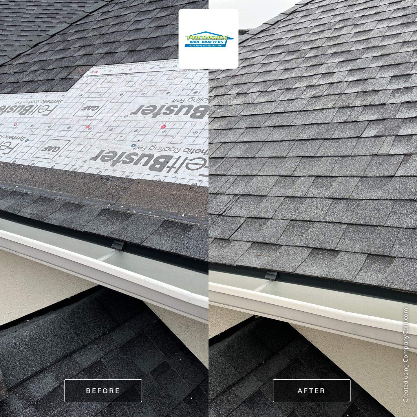 Experience the flawless transformation achieved with Precision Roof Crafters, Inc., where every shingle aligns with excellence.