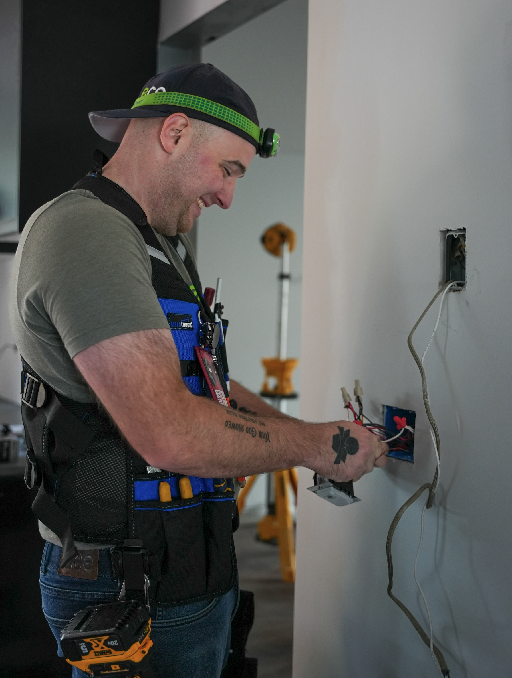 Friendly, professional service from Eco Electric, Plumbing, Heating and Air shows skilled electricians delivering tidy, reliable electrical repairs.