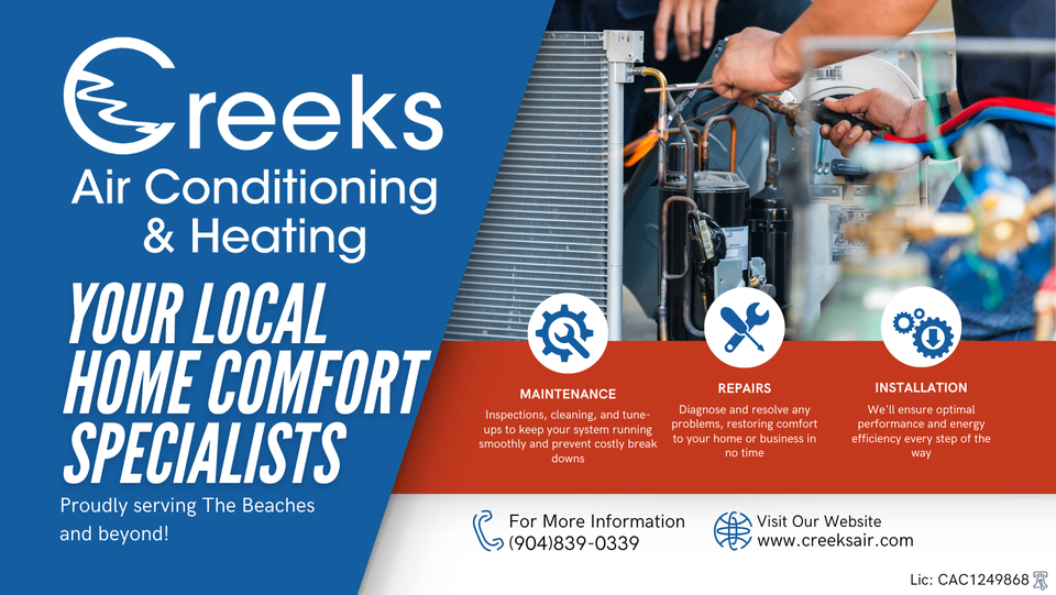 Creeks Air Conditioning & Heating, your trusted local partner for exceptional home comfort solutions, proudly serving The Beaches and beyond.