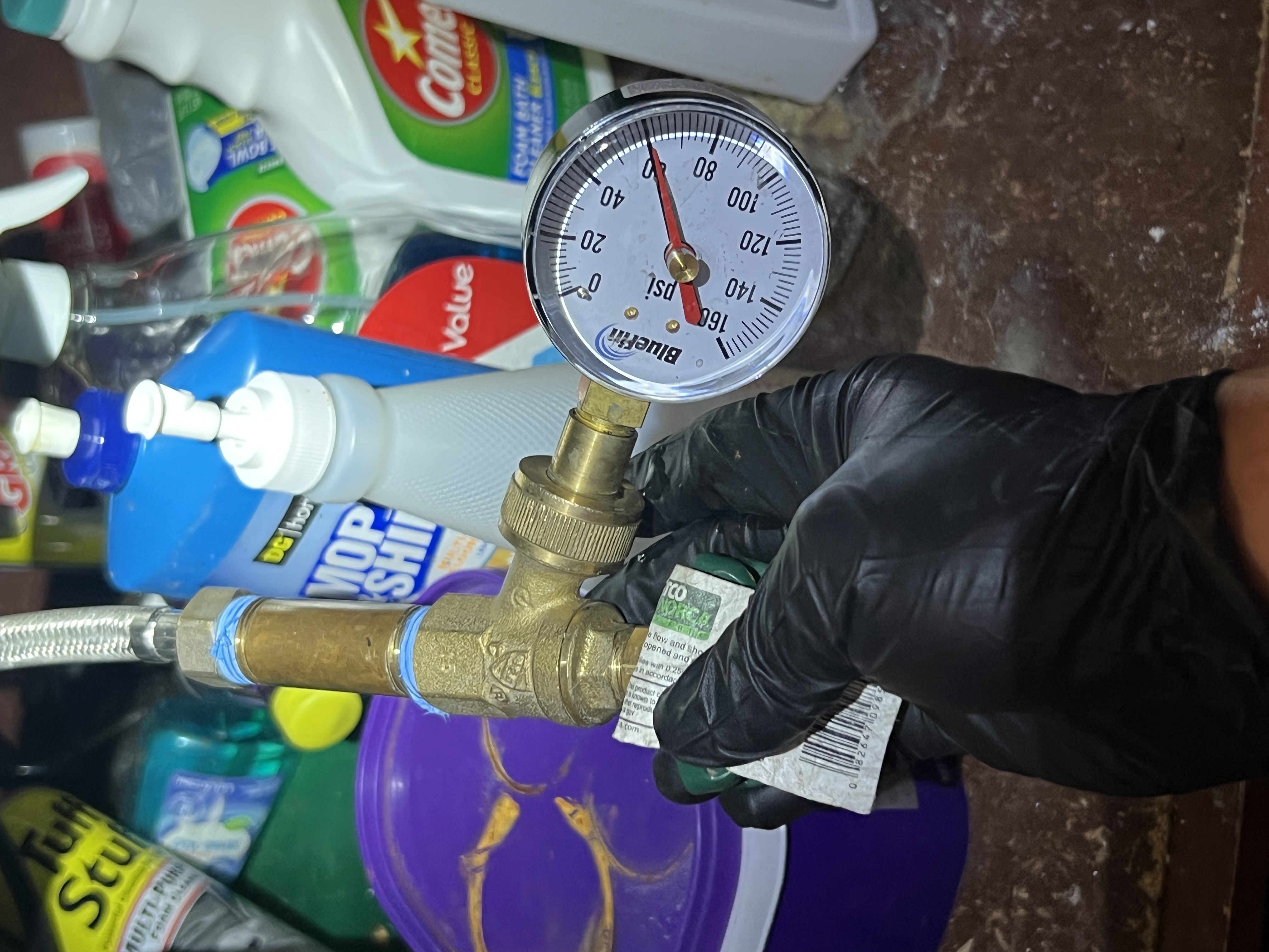 Skilled in-home pressure testing and repairs, Rise Plumbing Systems demonstrates careful workmanship and attention to safe sealing techniques.