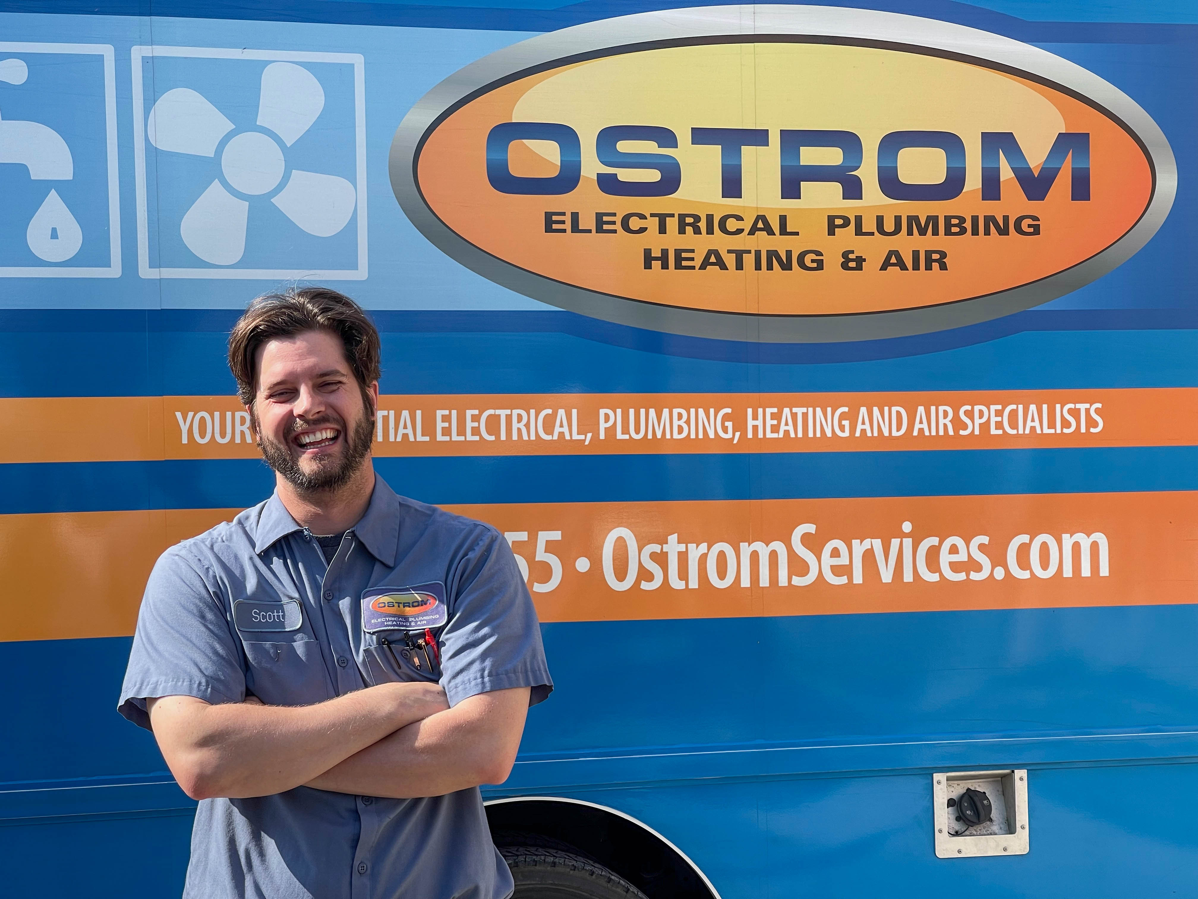 Choose Ostrom Electrical Plumbing Heating & Air for reliable and professional service with a smile!
