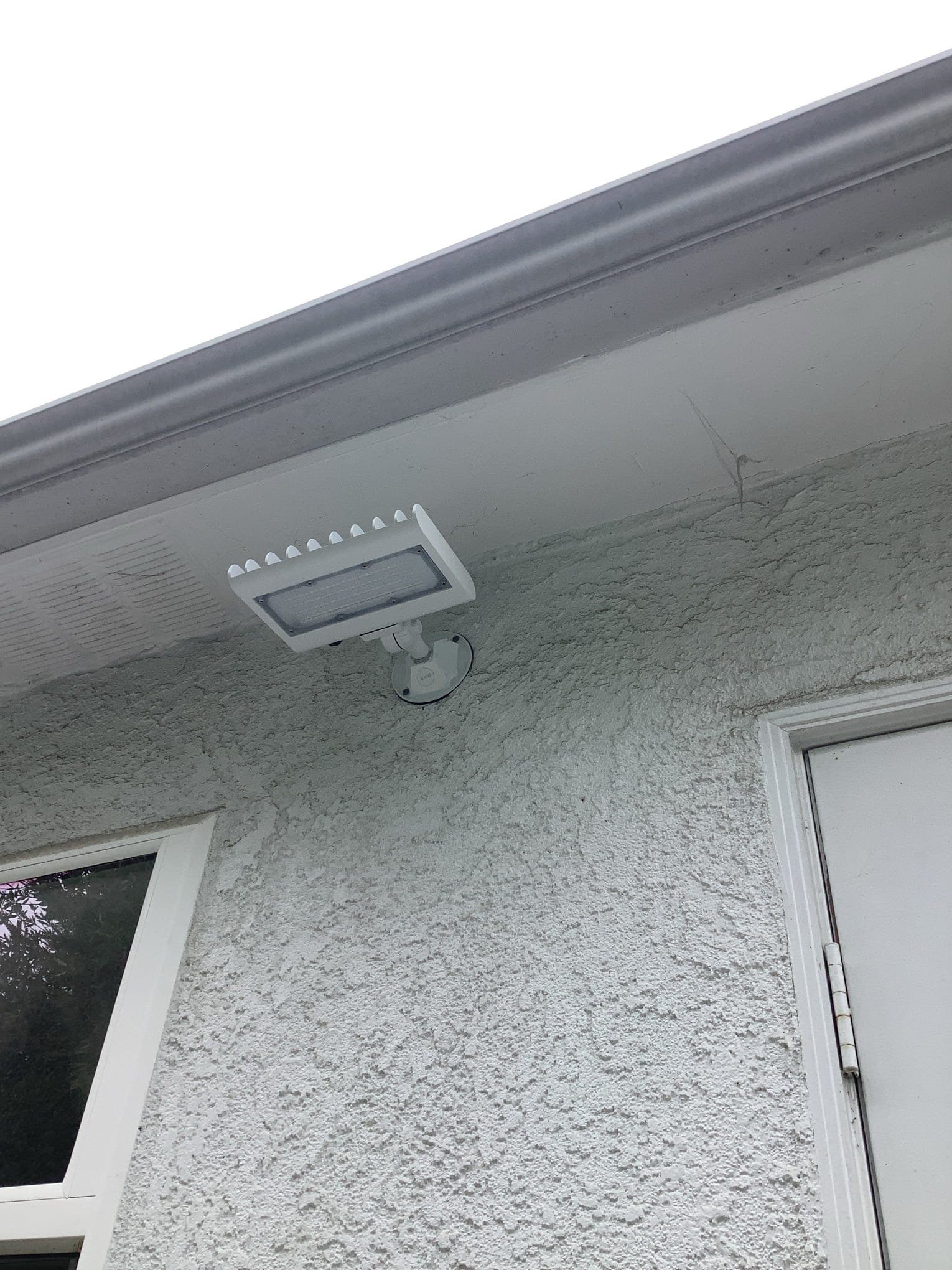 Powell Electric installed a clean, durable exterior LED security light to improve home safety and reliable nighttime visibility.