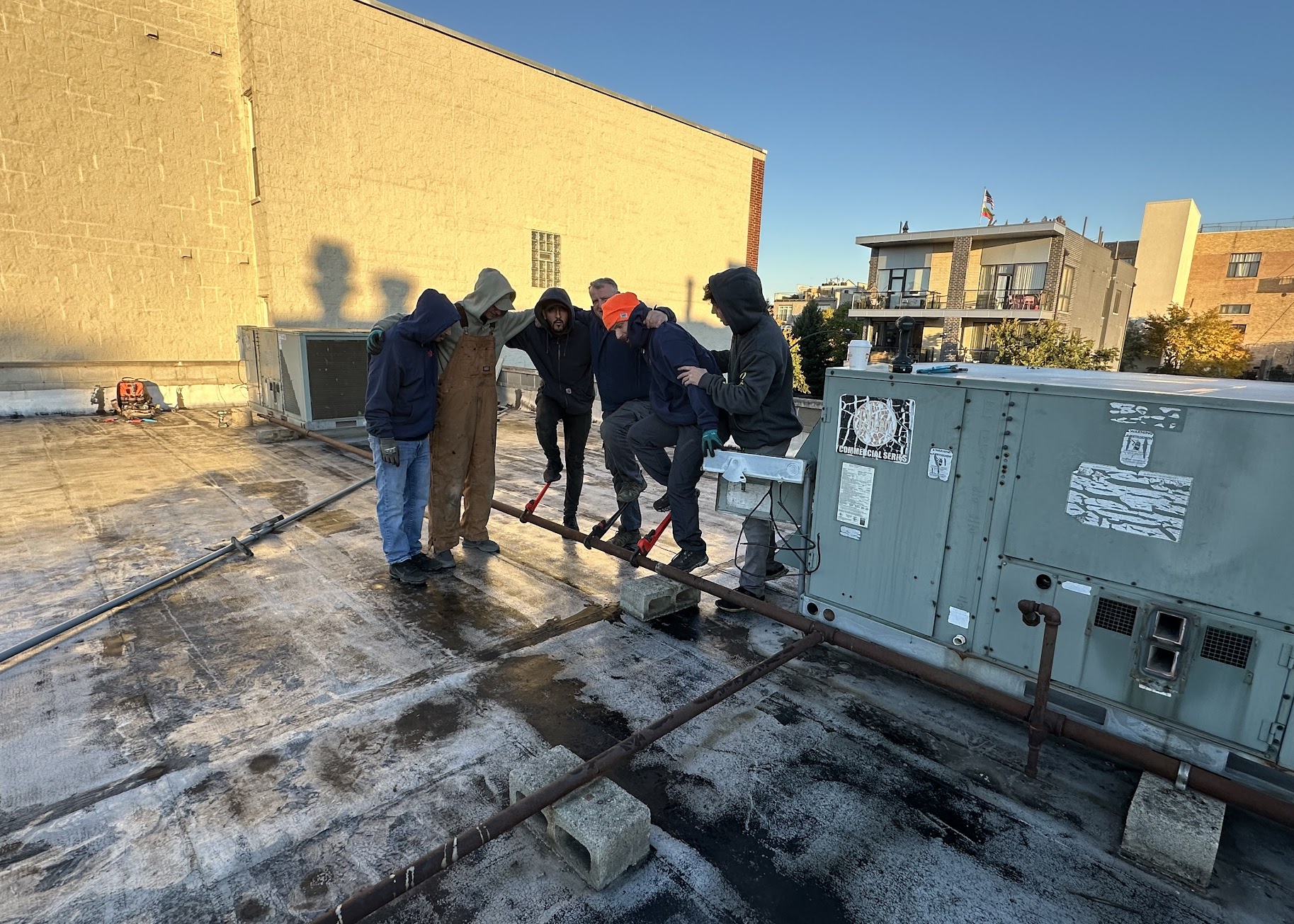 Our skilled rooftop team delivers dependable service and craftsmanship you can trust, showcased by Oasis Heating and Cooling.