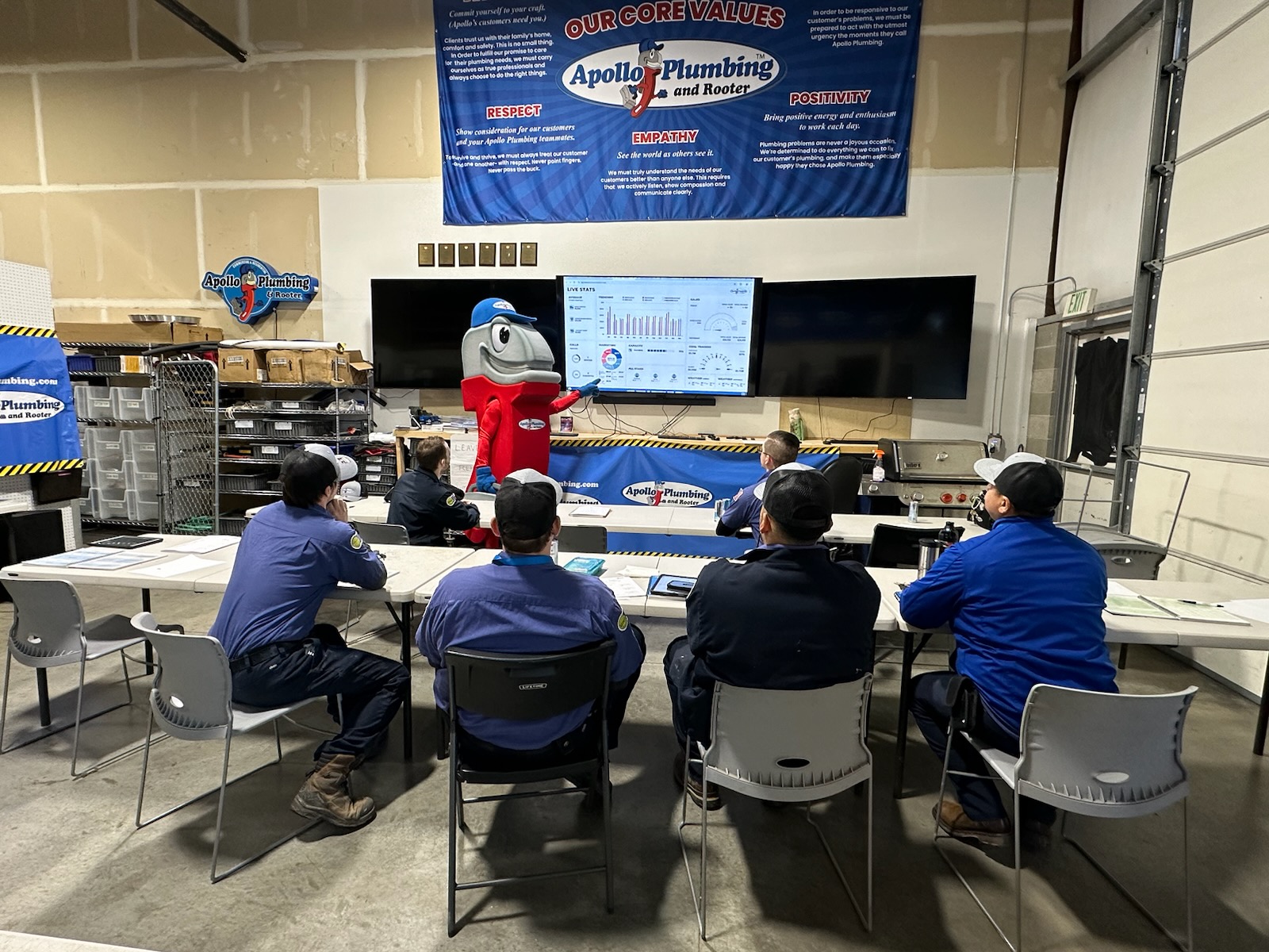 At Apollo Plumbing, we integrate professionalism and fun in our training sessions to ensure top-notch service delivery.