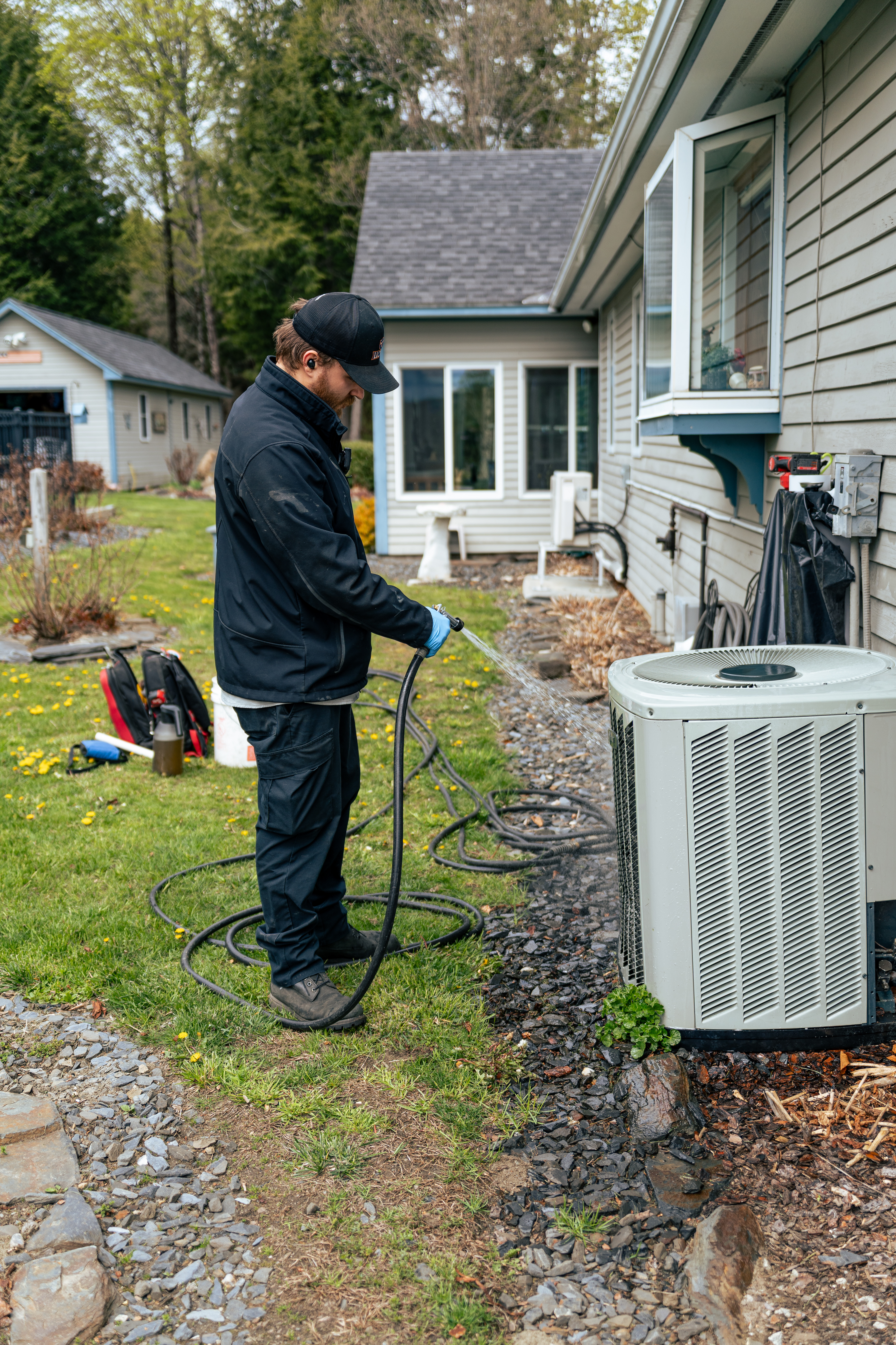 Skilled technicians from Lloyd Plumbing, Heating, Air, Electrical deliver careful HVAC maintenance on residential condensers to keep homes comfortable and efficient.