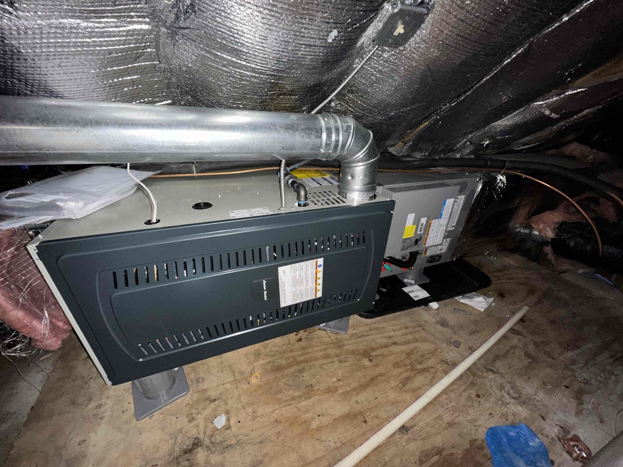 Akian Plumbing, Heating, Cooling & Electric delivered a tidy attic installation that highlights reliable craftsmanship and energy conscious sealing.