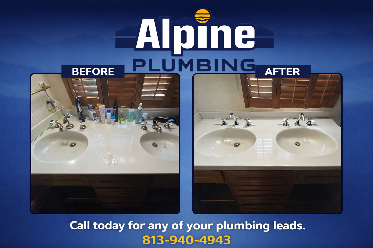 Witness the transformation with Alpine Plumbing's expert touch, ensuring your sinks are spotless and efficient. Call today for plumbing excellence!