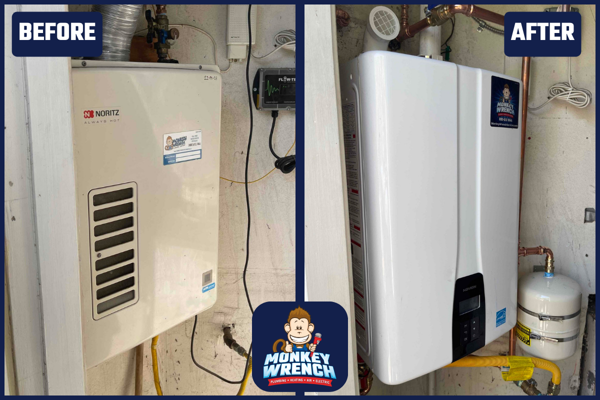 Upgrade your home's efficiency and reliability with Monkey Wrench Plumbing, Heating, Air & Electric.