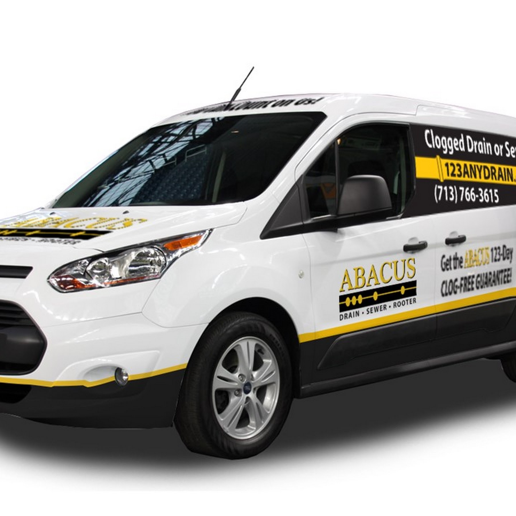 A clean, branded service van showcases Abacus Plumbing, Air Conditioning & Electrical’s professionalism and dependable drain service to local customers.