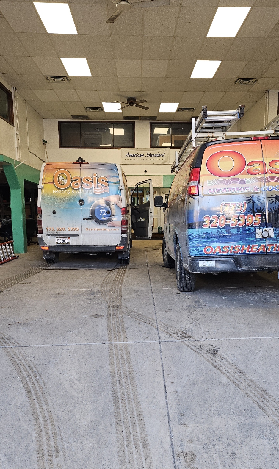 Ready for prompt, professional service, Oasis Heating and Cooling keeps its vans stocked and crews prepared for fast response.