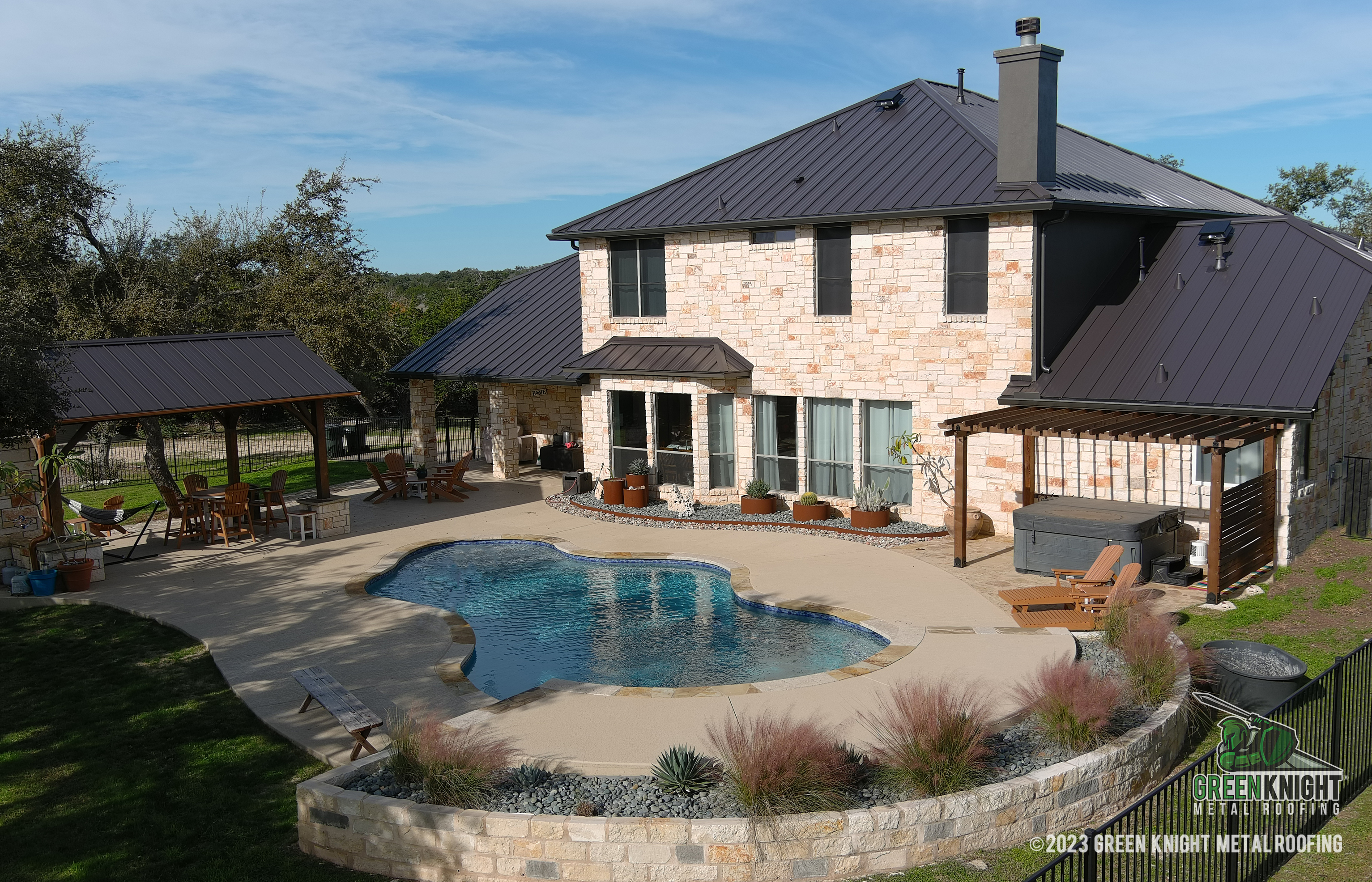 Transform your home with the superior craftsmanship of Green Knight® Metal Roofing, perfectly combining style and durability.