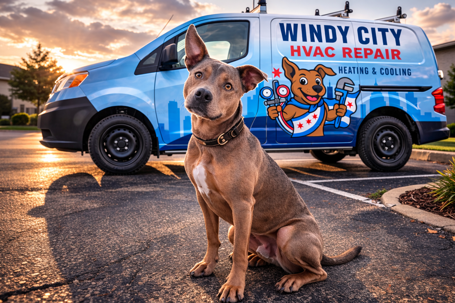 A friendly face and a professionally wrapped van showcase Windy City HVAC Repair’s reliable, customer-first approach to heating and cooling services.