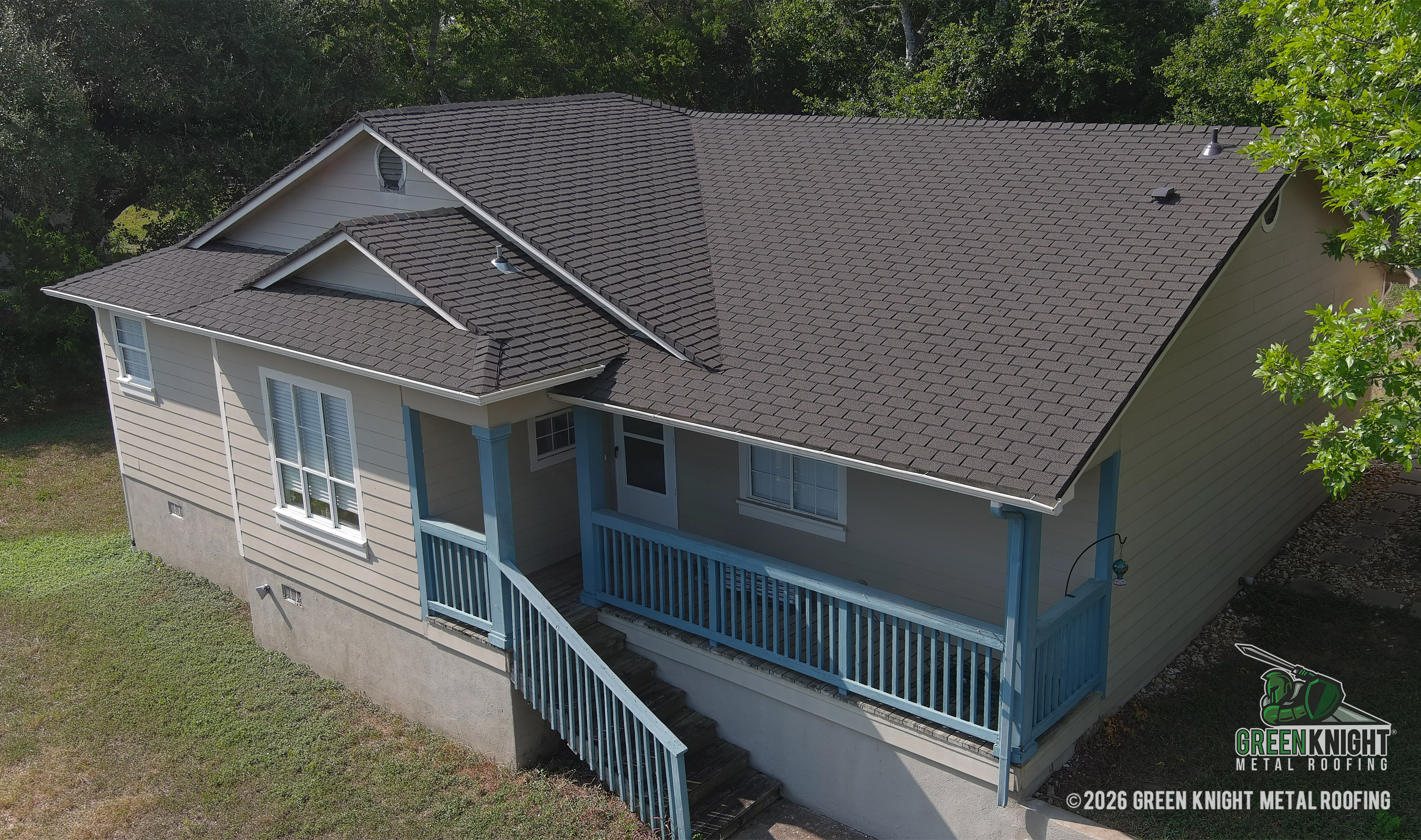 Green Knight® Metal Roofing presents a perfect blend of style and durability with this expert roof installation, ensuring your home stays safe and beautiful.