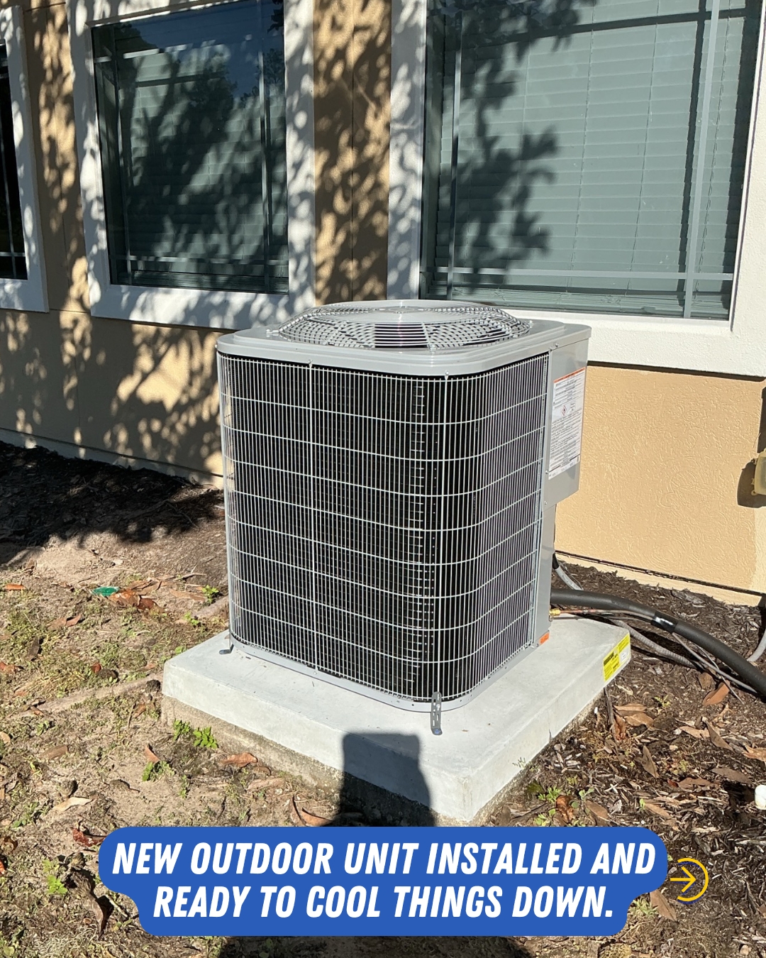 Creeks Air Conditioning & Heating ensures your comfort with professionally installed outdoor units, ready to keep your space cool.