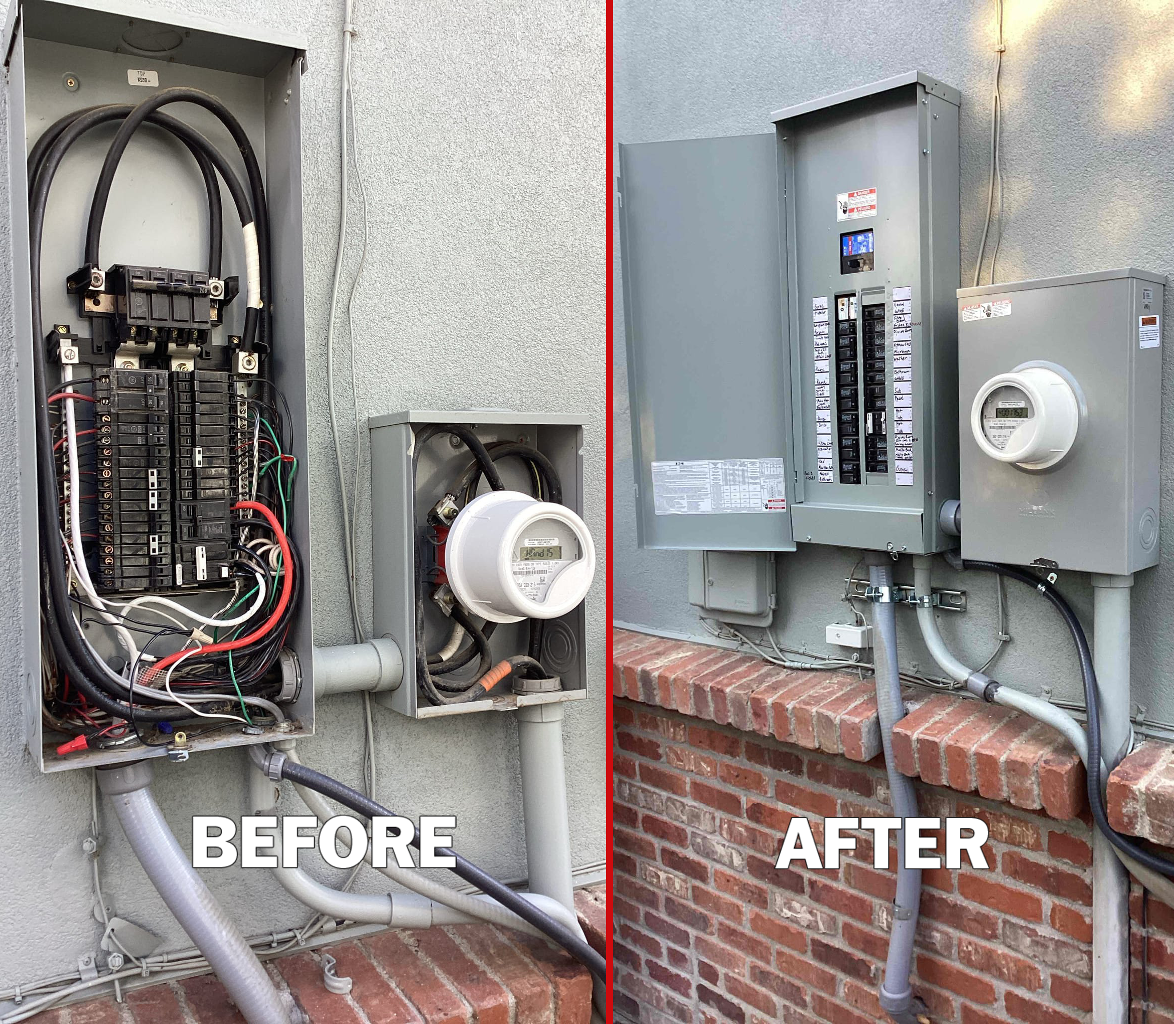Brothers Plumbing, Heating, and Electric - Denver demonstrates exceptional transformation with a streamlined and modernized electrical panel upgrade, enhancing both safety and aesthetics.
