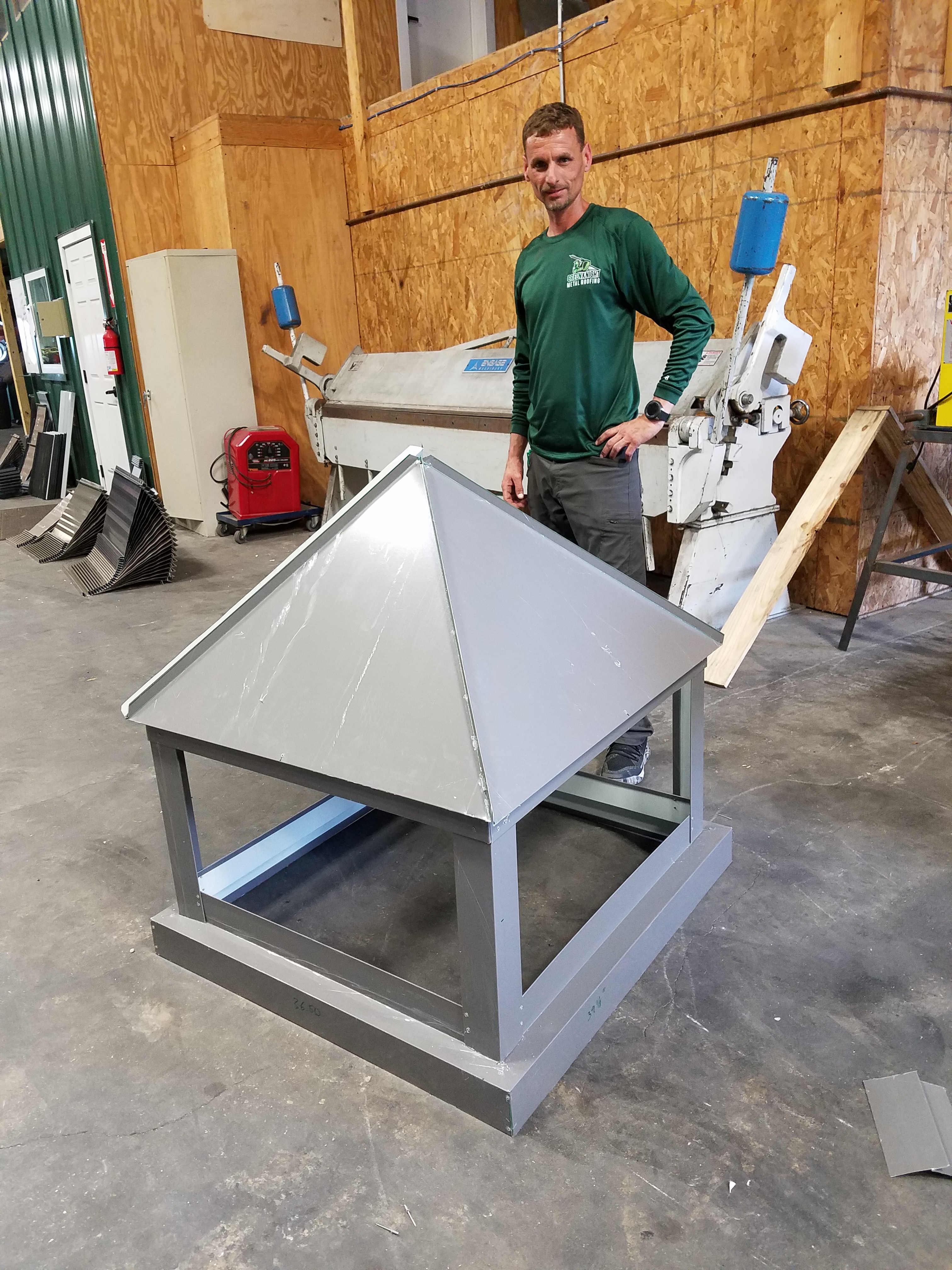 Discover the craftsmanship of Green Knight® Metal Roofing, where each metal structure is crafted with precision and expertise in our professional workshop.