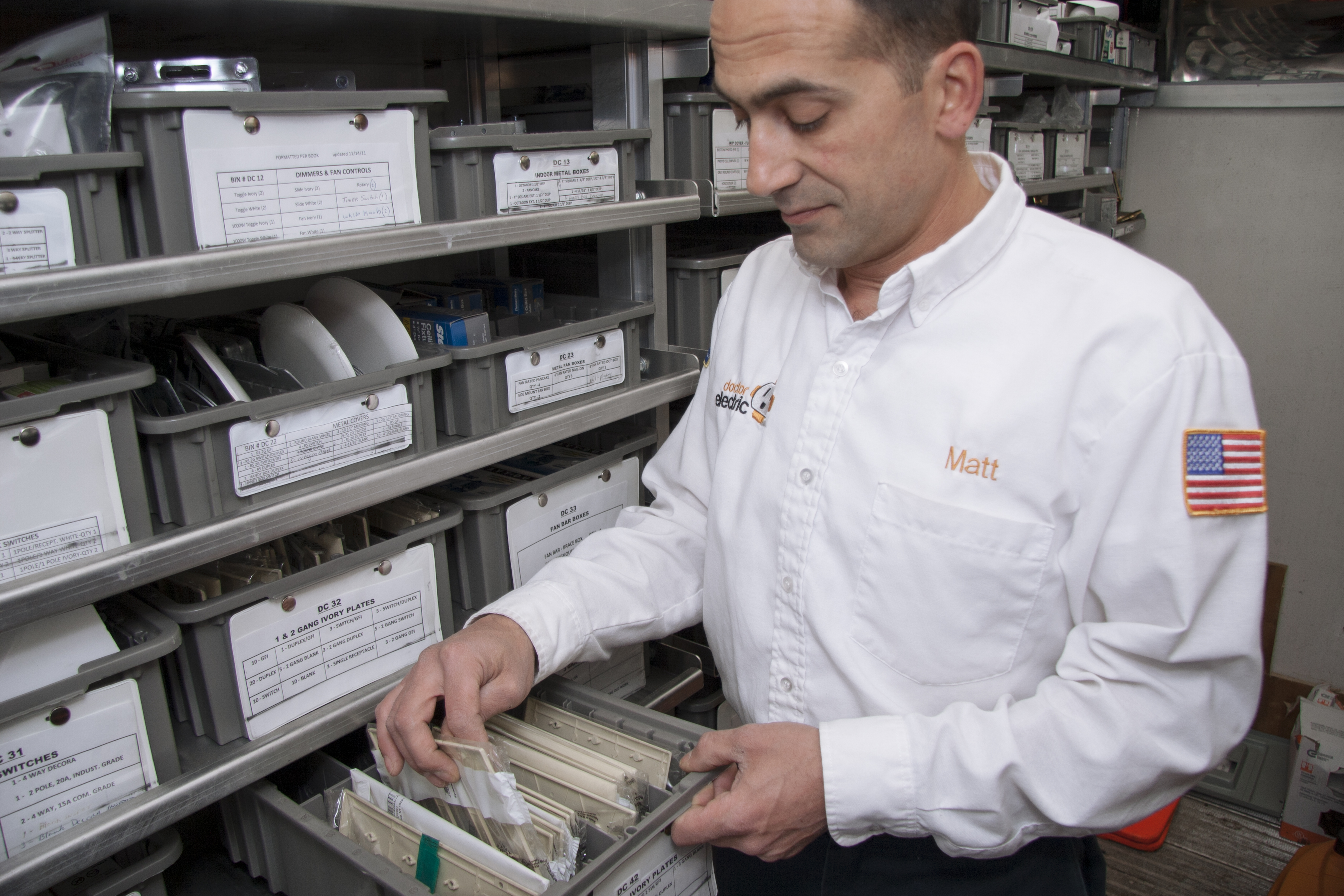Doctor Electric technicians keep inventory organized and ready so you receive fast, professional service with attention to detail.
