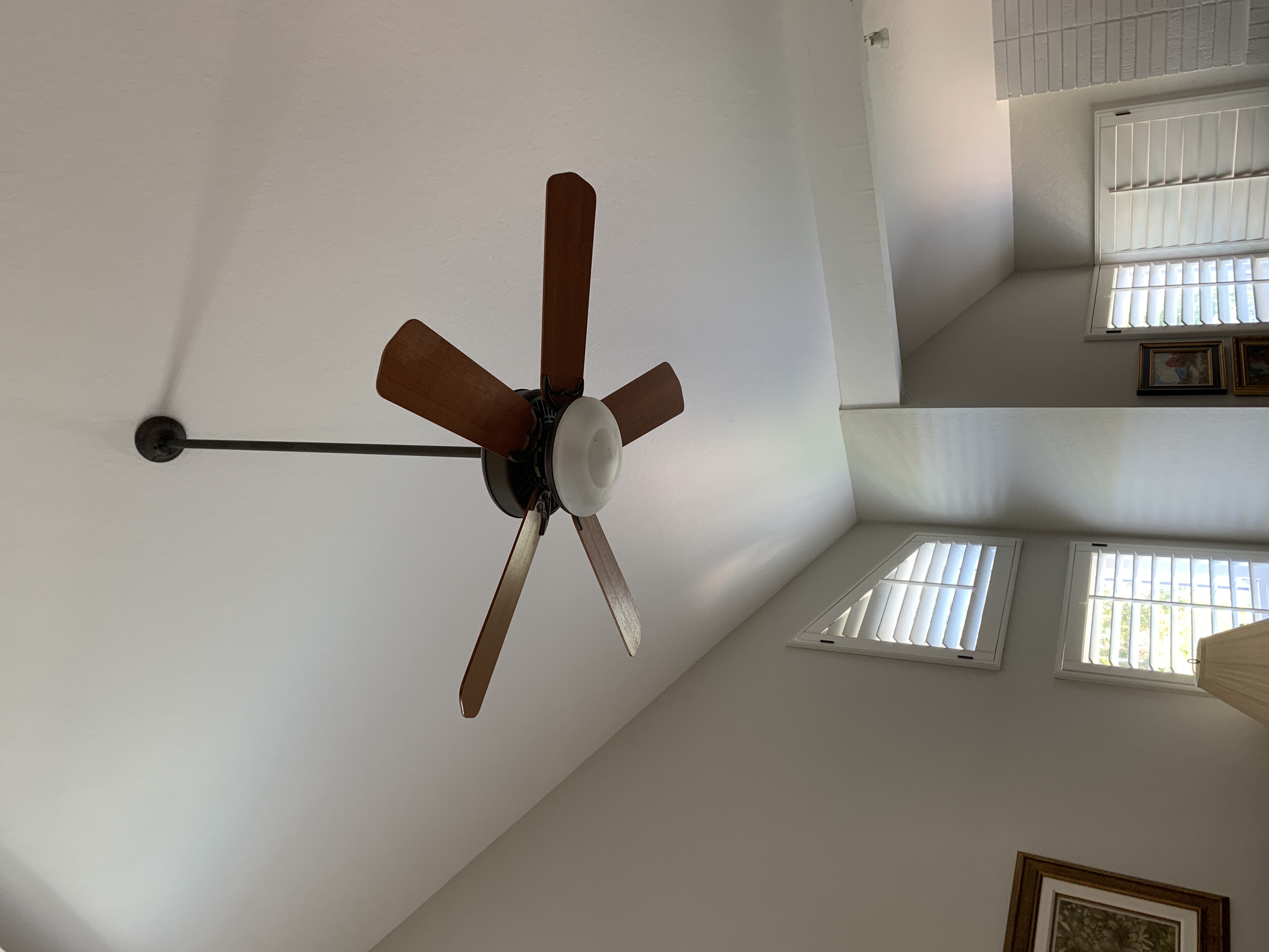 Powell Electric delivers tidy, professional ceiling fan installations that enhance comfort and safety in vaulted rooms.