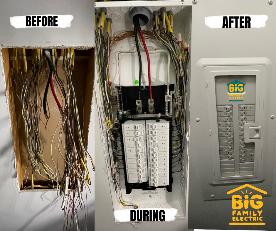 Big Family Electric transforms your electrical panel from chaos to order, ensuring safety and reliability in every connection.