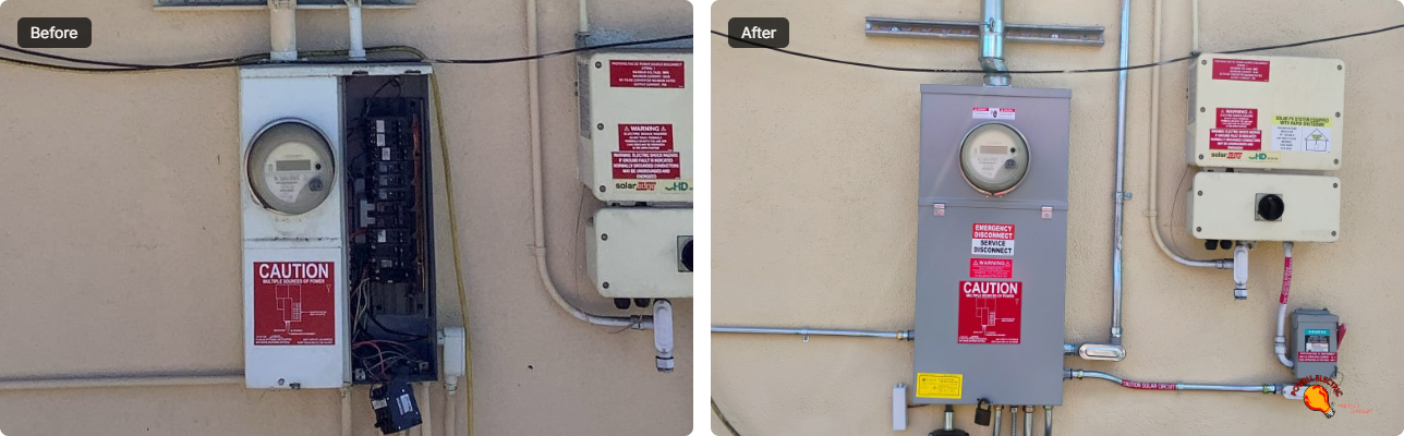 Powell Electric transformed exposed wiring into a neat, code-compliant service upgrade that prioritizes safety and lasting reliability.