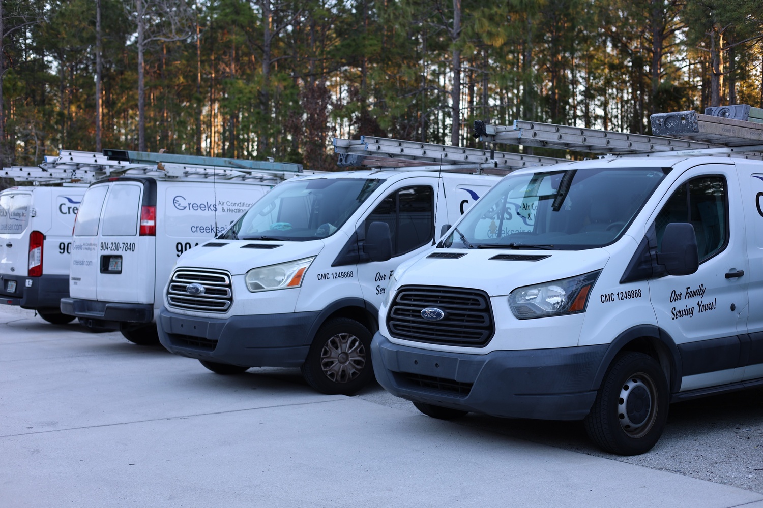 With a fleet ready to serve you, Creeks Air Conditioning & Heating ensures you stay comfortable all year round.