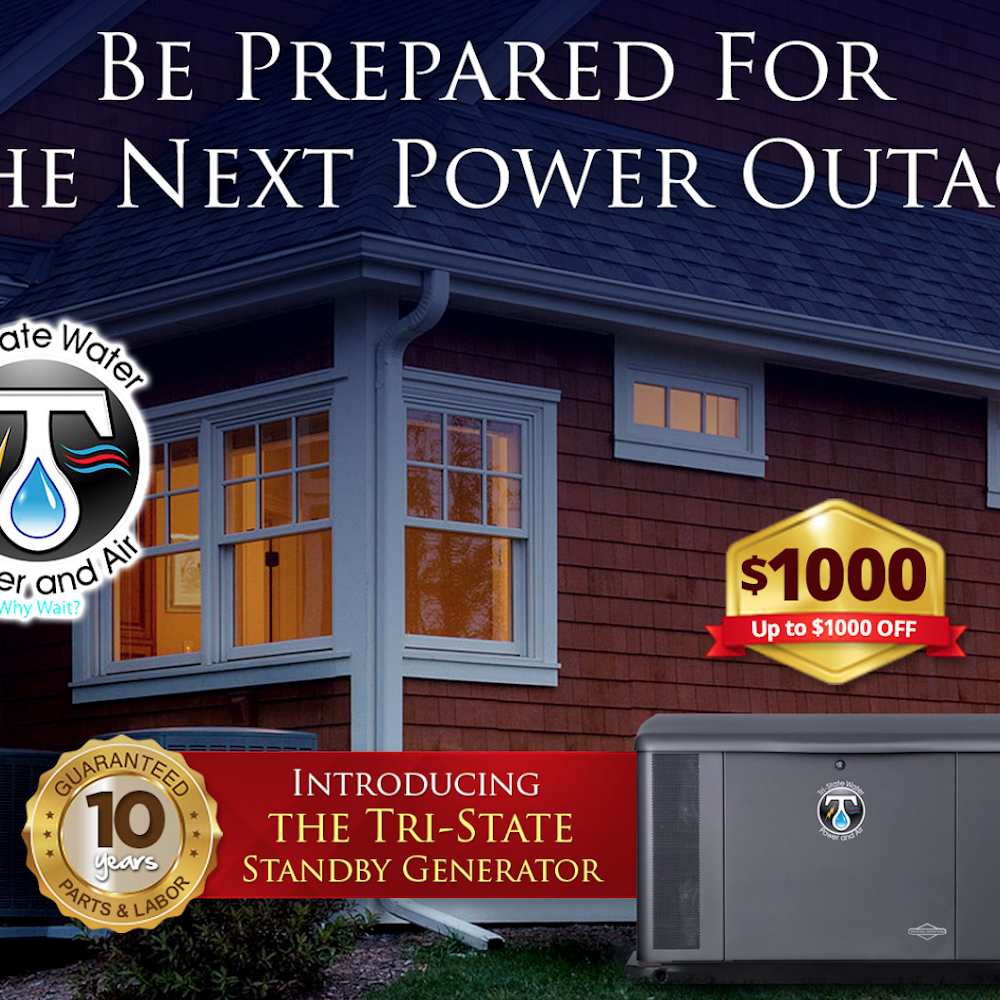 Stay ahead of any power outage with the reliable Tri-State Standby Generator—now with up to $1000 off!