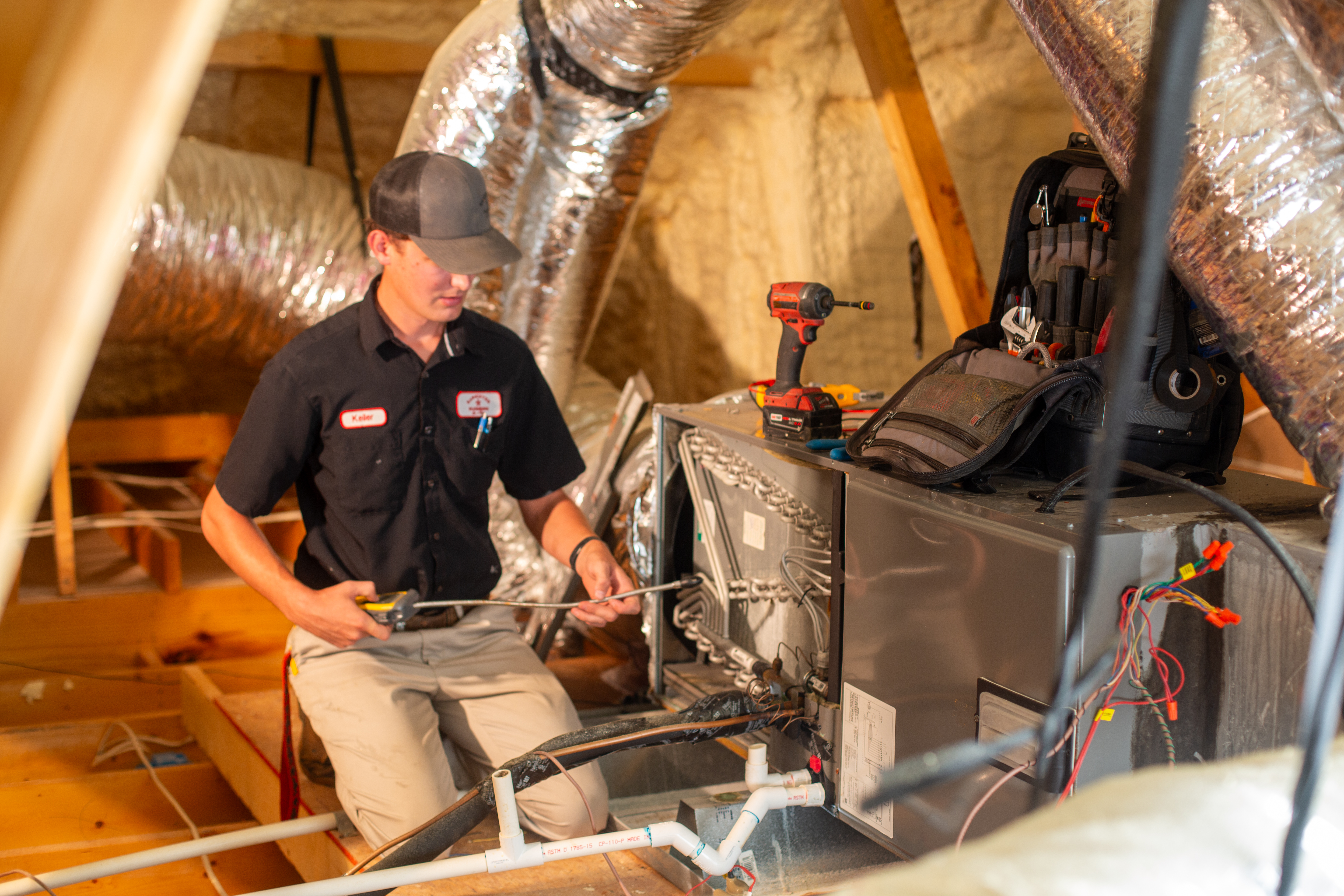 Experience top-notch HVAC services with Bannister Plumbing & Air, where professionalism meets precision in every installation.