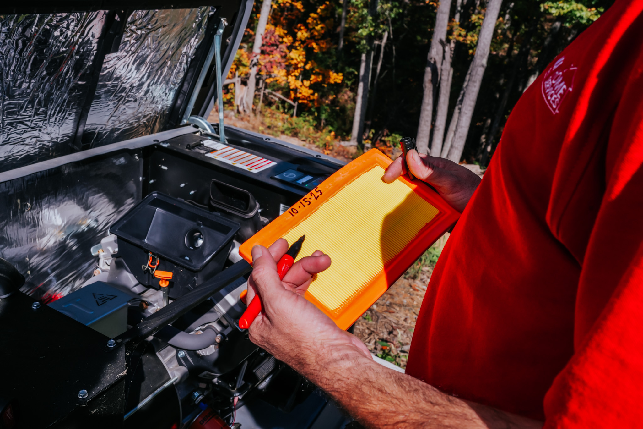 Parrish Services demonstrates dependable on-site maintenance with careful filter checks and clear documentation to keep systems running reliably.