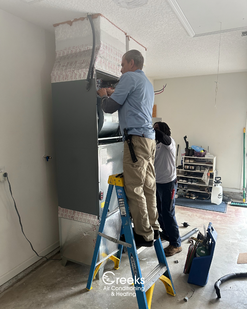 Trust Creeks Air Conditioning & Heating for all your heating system needs, ensuring quality and professionalism right in your home.
