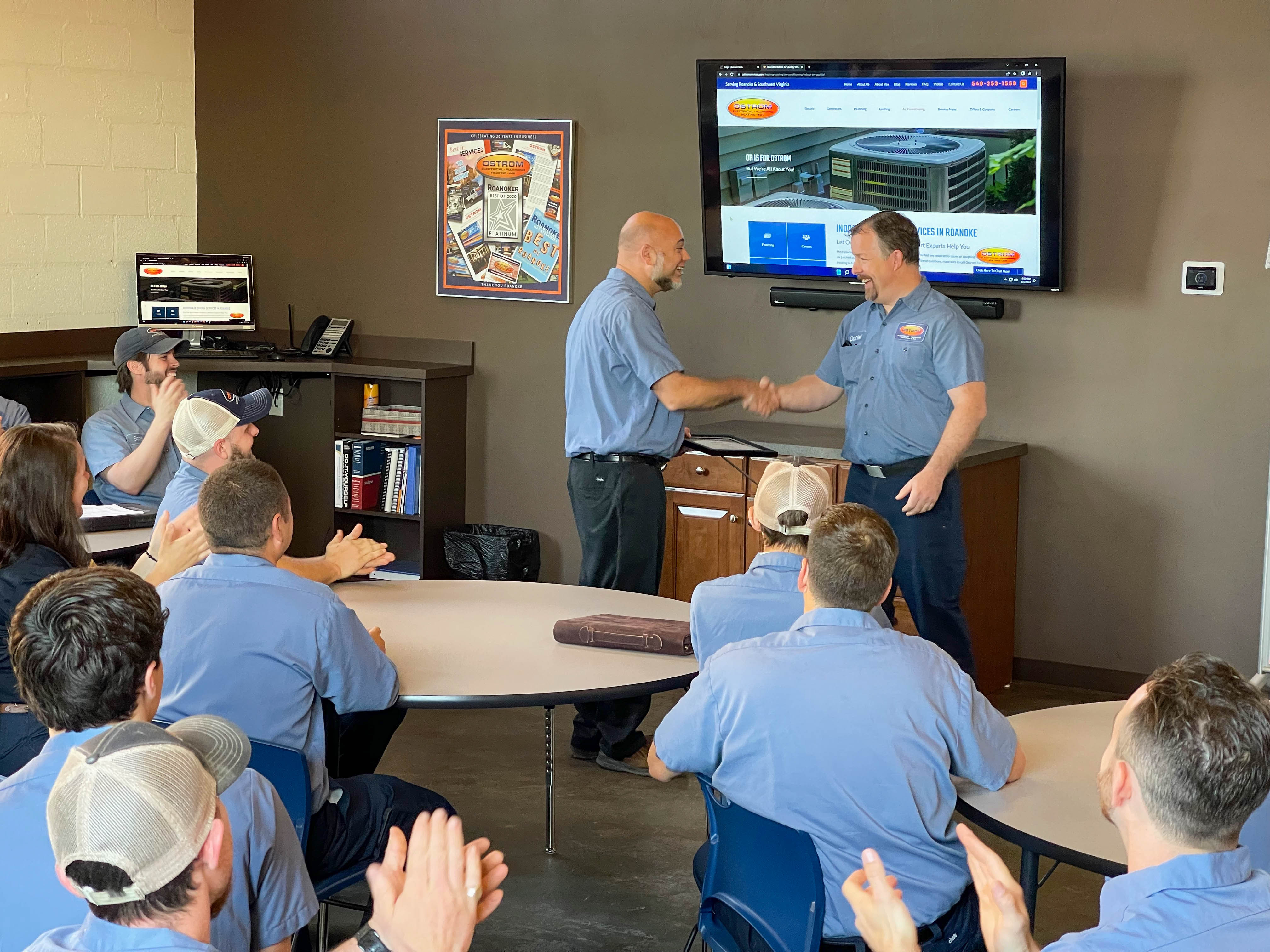 Ostrom Electrical Plumbing Heating & Air Conditioning: Celebrating excellence and teamwork in providing top-notch customer service and professionalism.