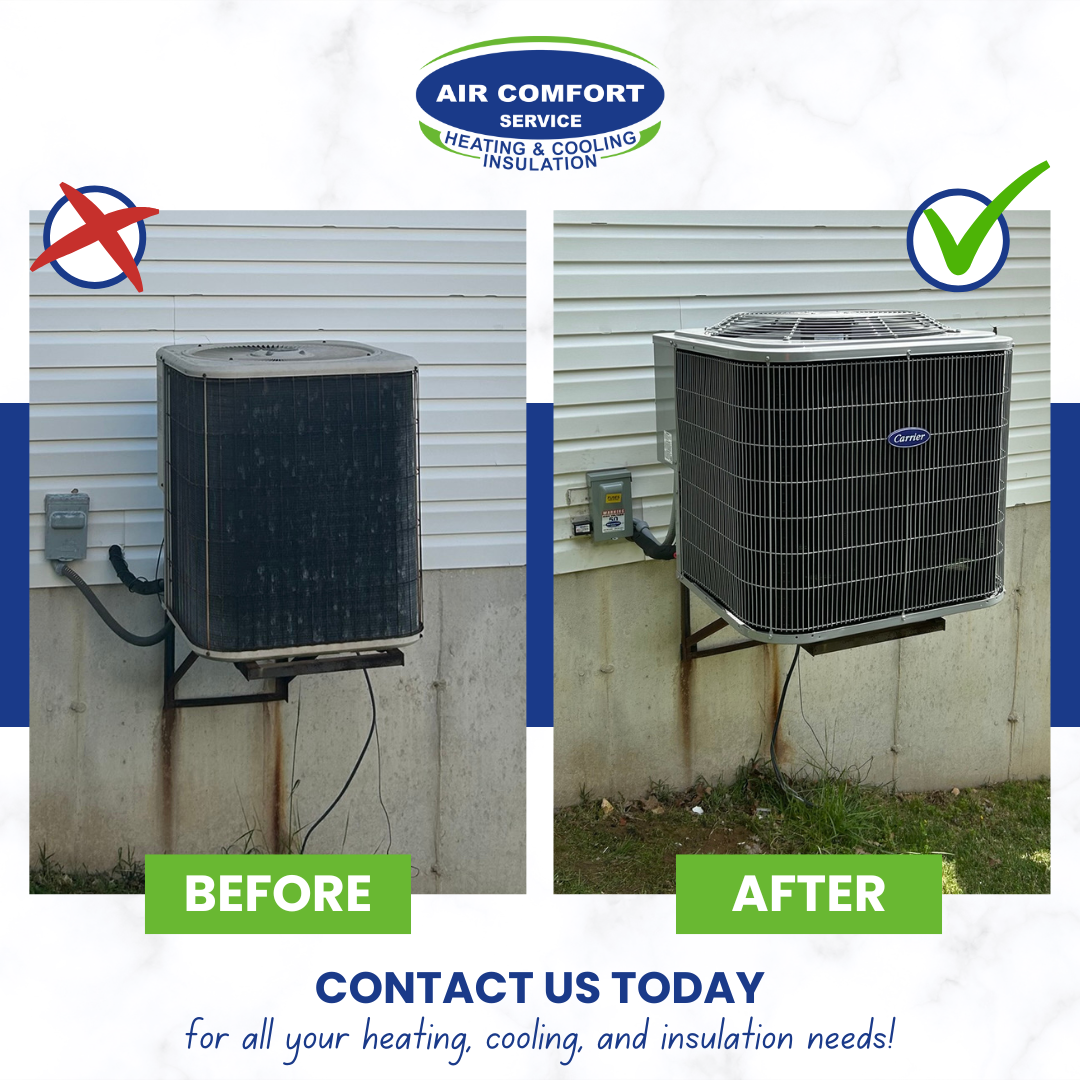 Experience the transformation with Air Comfort Service, Inc., where your outdated HVAC system gets a sleek, efficient upgrade. Contact us today for all your heating, cooling, and insulation needs.