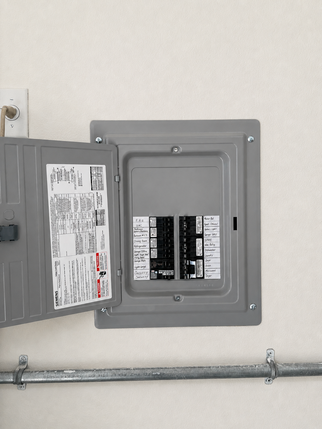 Powell Electric demonstrates neat, safety-focused electrical work with clearly labeled breakers and a tidy installation that inspires trust.