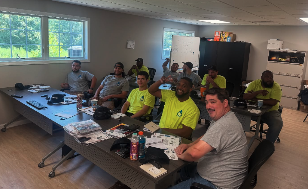 Hope Plumbing’s trained team gathers regularly for hands-on coaching and safety-first practices to ensure reliable workmanship.