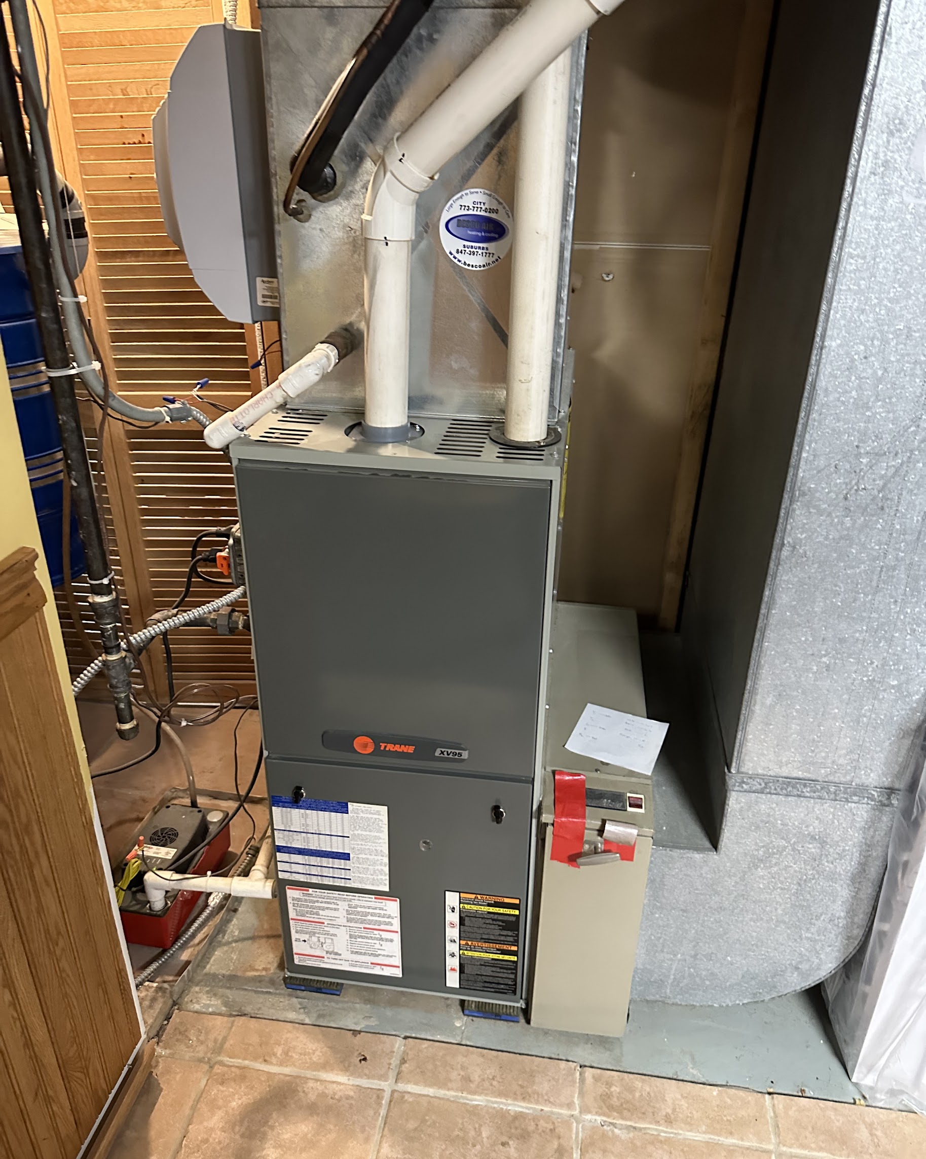 Clean, professionally installed furnace and drainage demonstrate the reliable workmanship homeowners expect from Oasis Heating and Cooling.