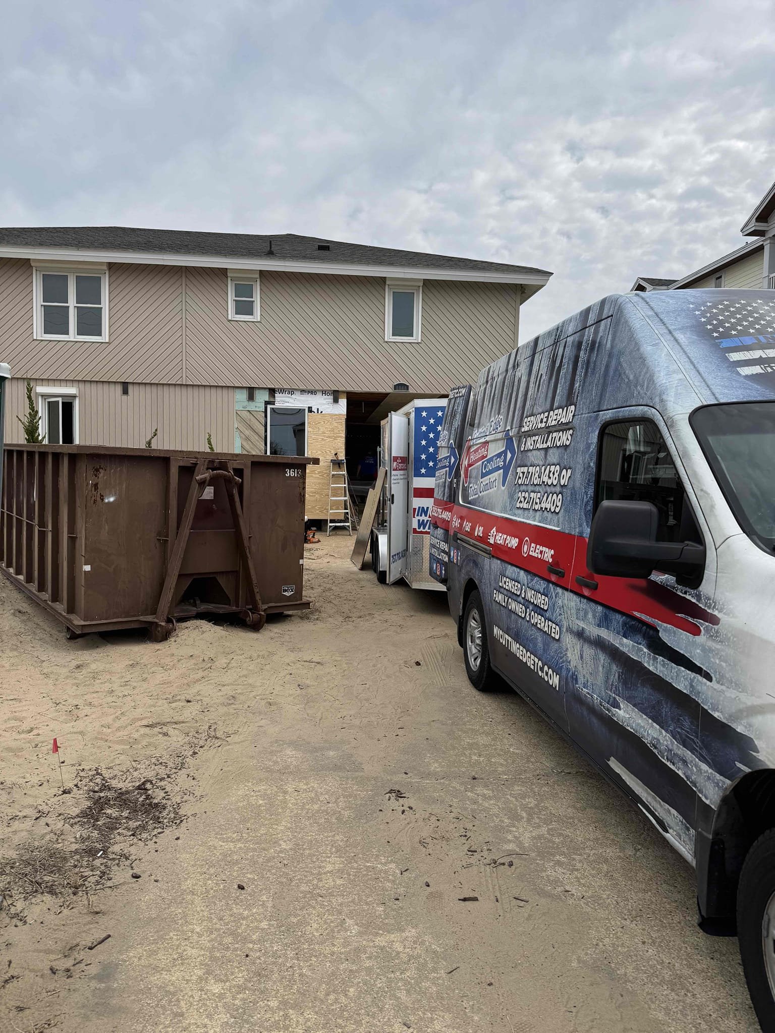 Experience top-quality service and professionalism with Cutting Edge Total Comfort at your home renovation site.