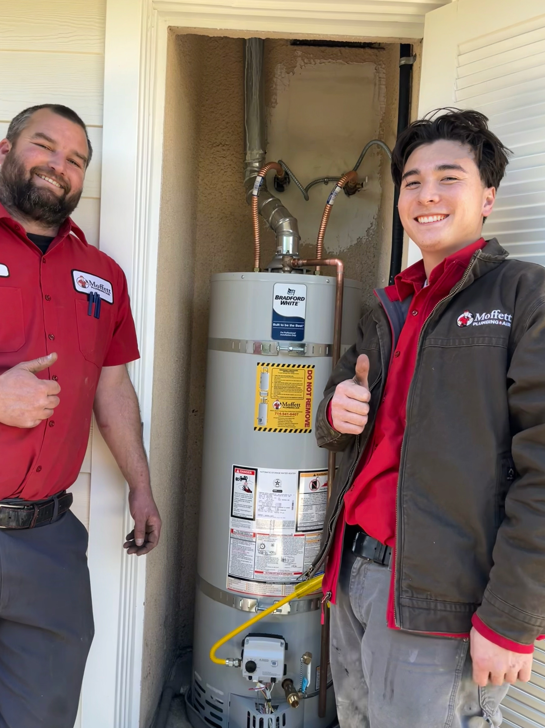 Choose Moffett Plumbing & Air for expert water heater services with a smile!