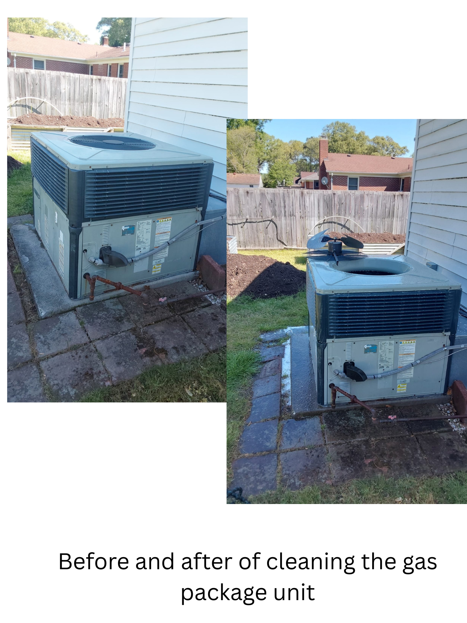 Cutting Edge Total Comfort showcases the clear difference in your gas package unit's performance with our expert cleaning services.