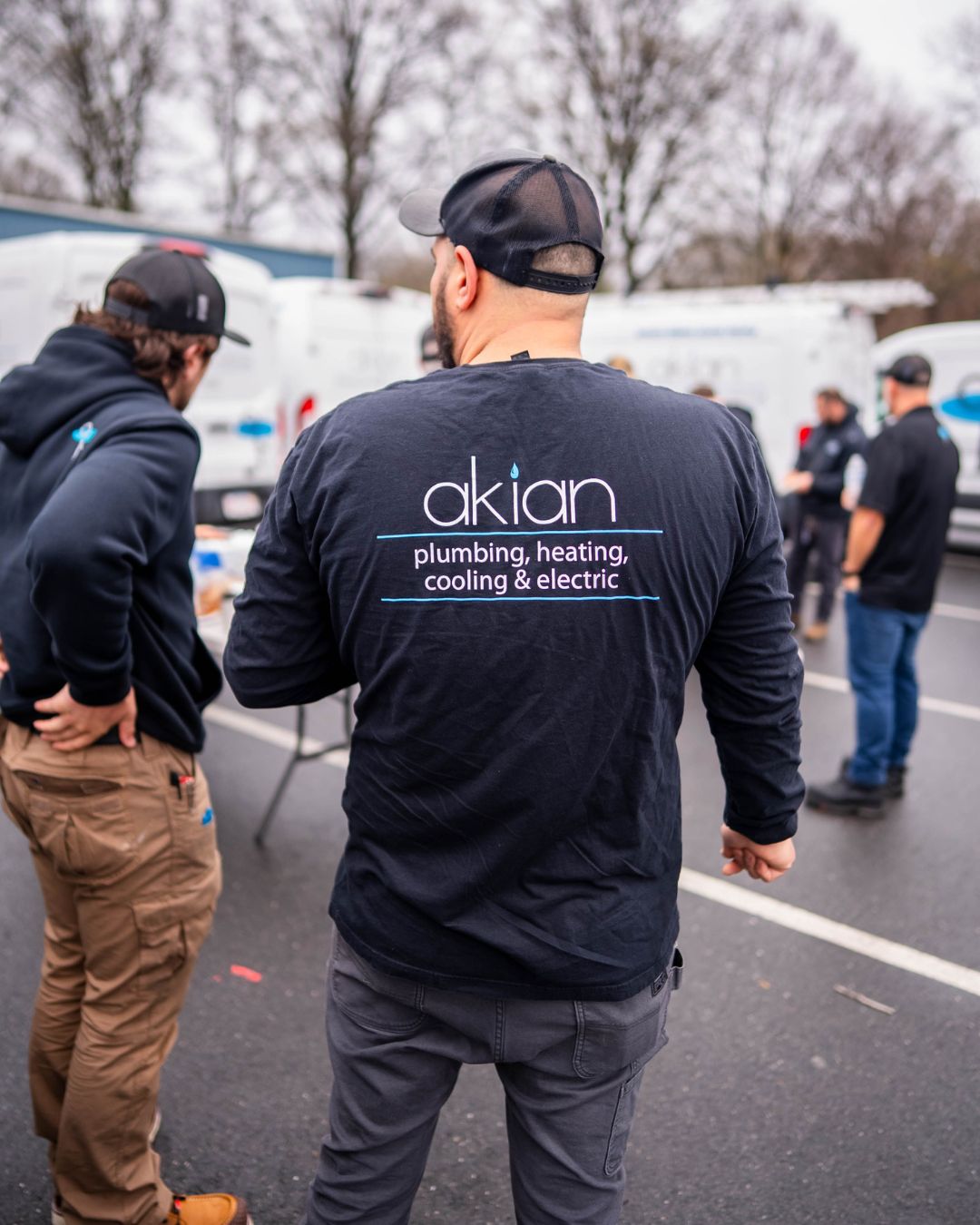 Skilled technicians from Akian Plumbing, Heating, Cooling & Electric show a cohesive, professional team ready to deliver reliable service to your home.