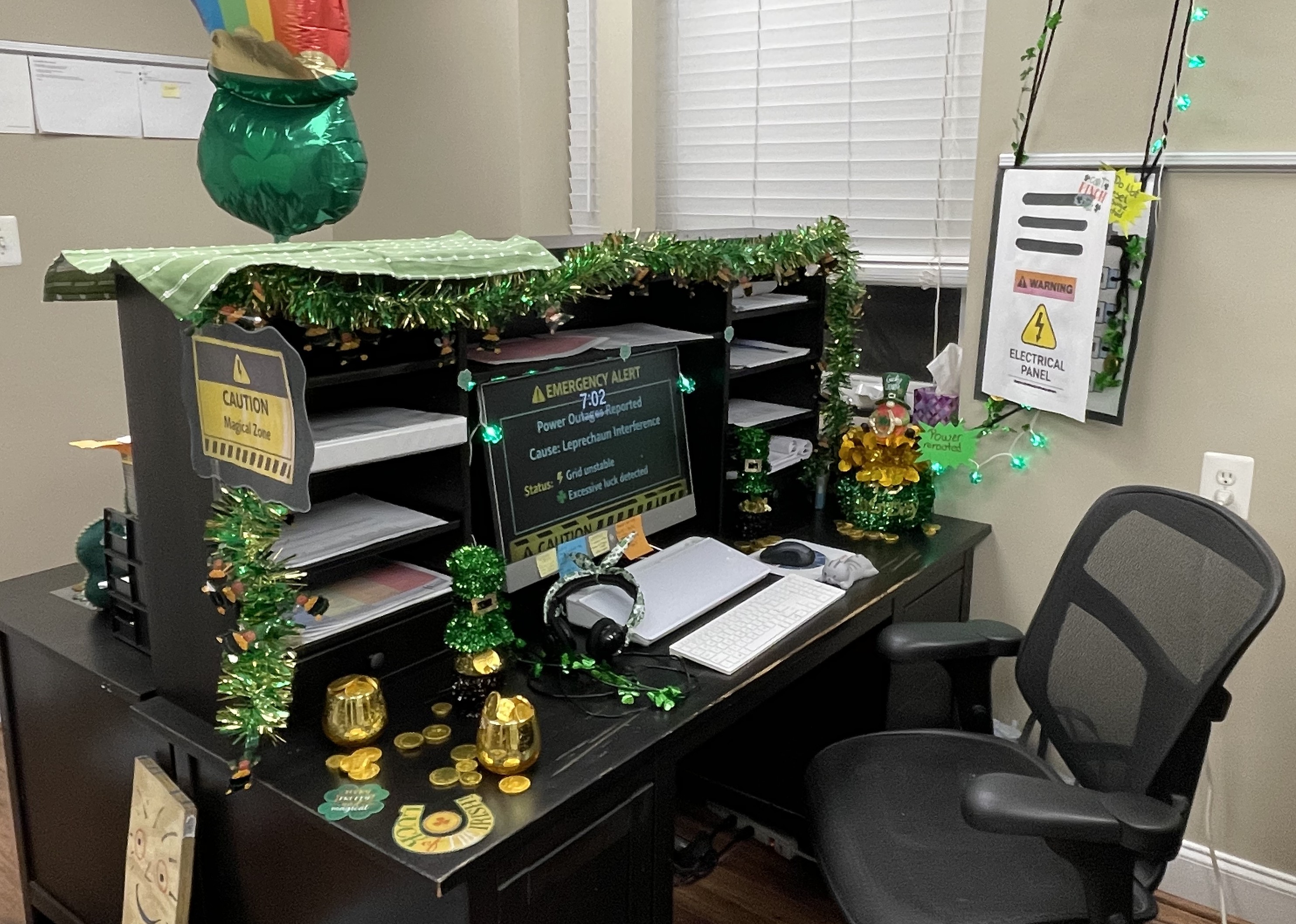 A tidy, welcoming workspace dressed for the season highlights Absolute Electric LLC's attention to detail and dependable service.
