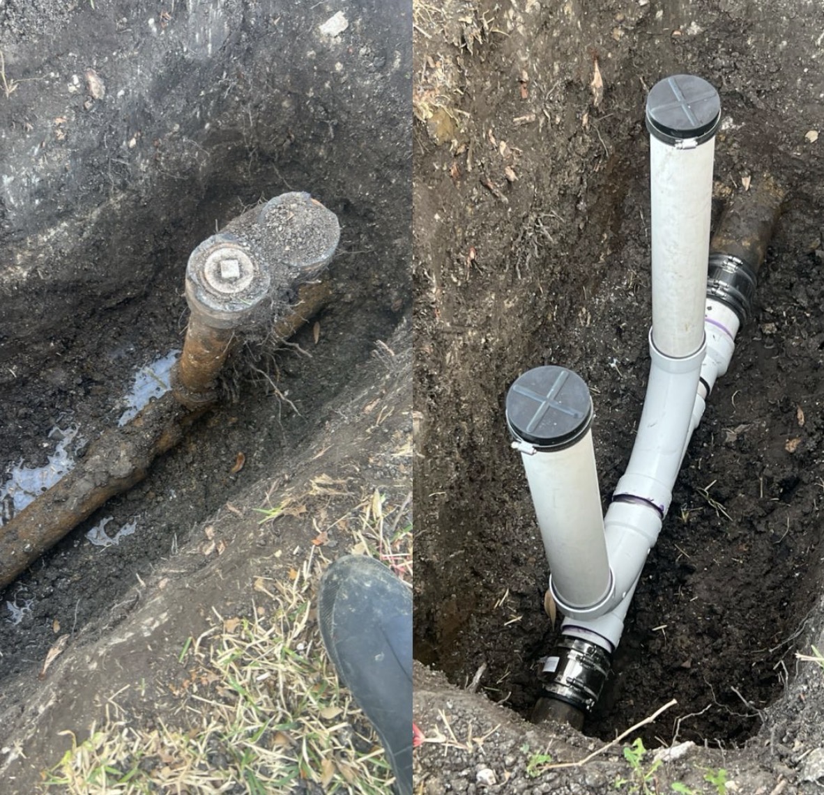 Reliable trench-to-finish repairs restore peace of mind, as Rise Plumbing Systems replaces corroded lines with durable, properly sealed PVC connections.