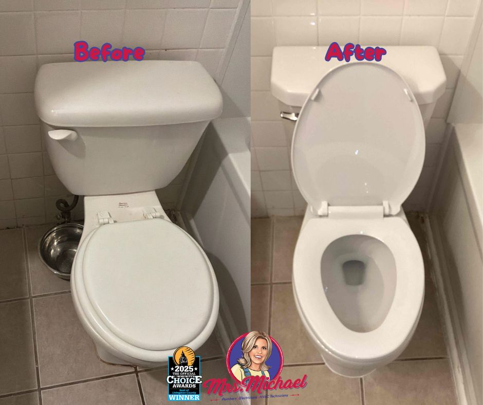 Trust Mrs. Michael Plumbers, Electricians, and HVAC Technicians to deliver fast, clean toilet replacements that restore your bathroom’s appearance.